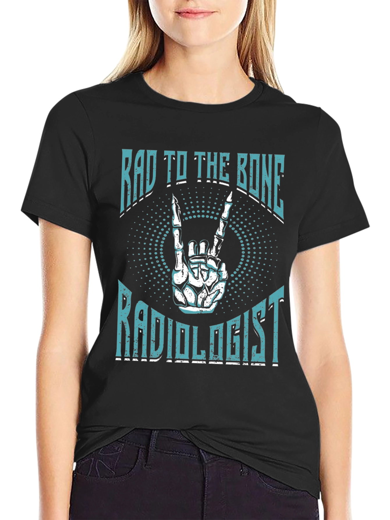 Black Rad To The Bone Radiologist Graphic T-Shirt view 2