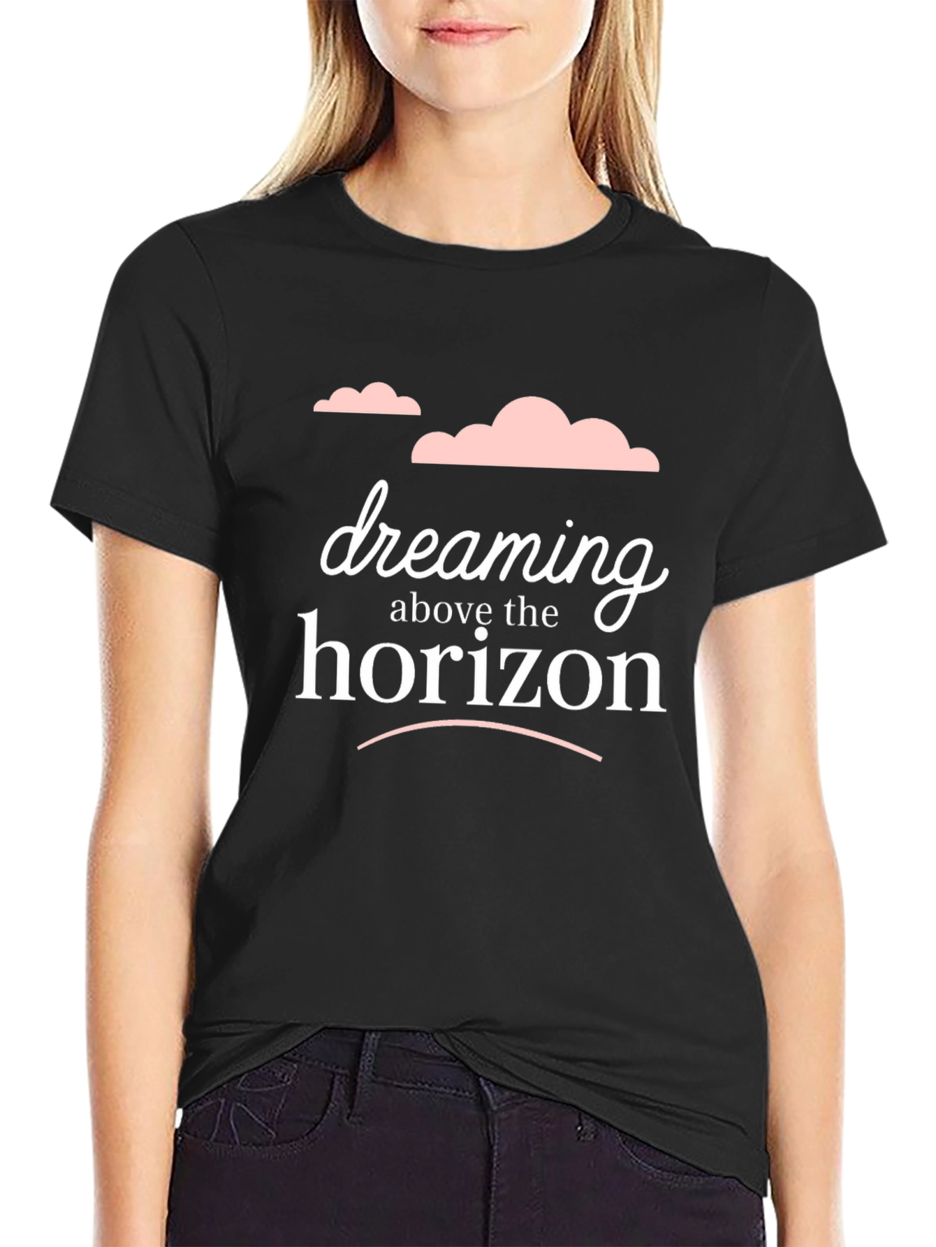 Black Dreaming Above the Horizon Graphic Tee - Black view 2