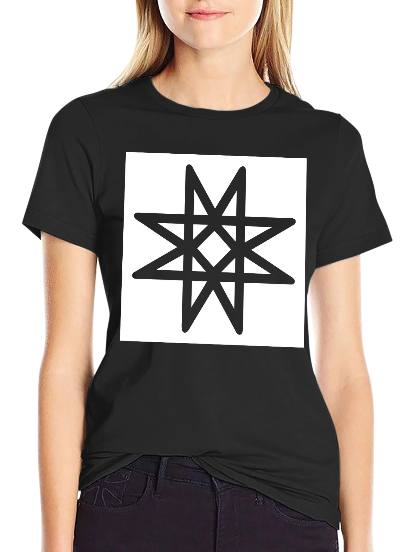 Black Black T-Shirt with Star of Lada Graphic Tee view 2