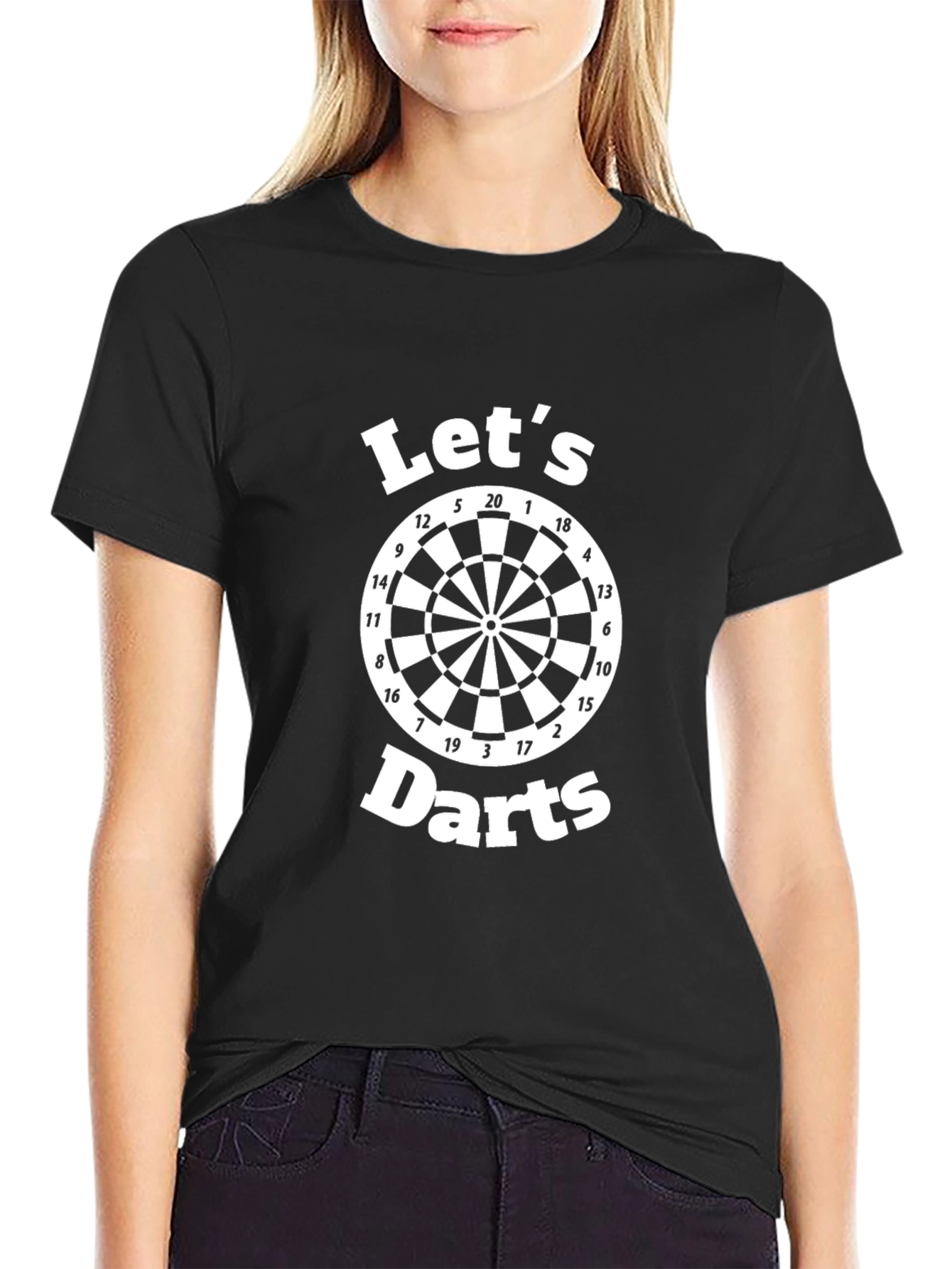 Black Men's Let's Darts Graphic T-Shirt - Black view 2