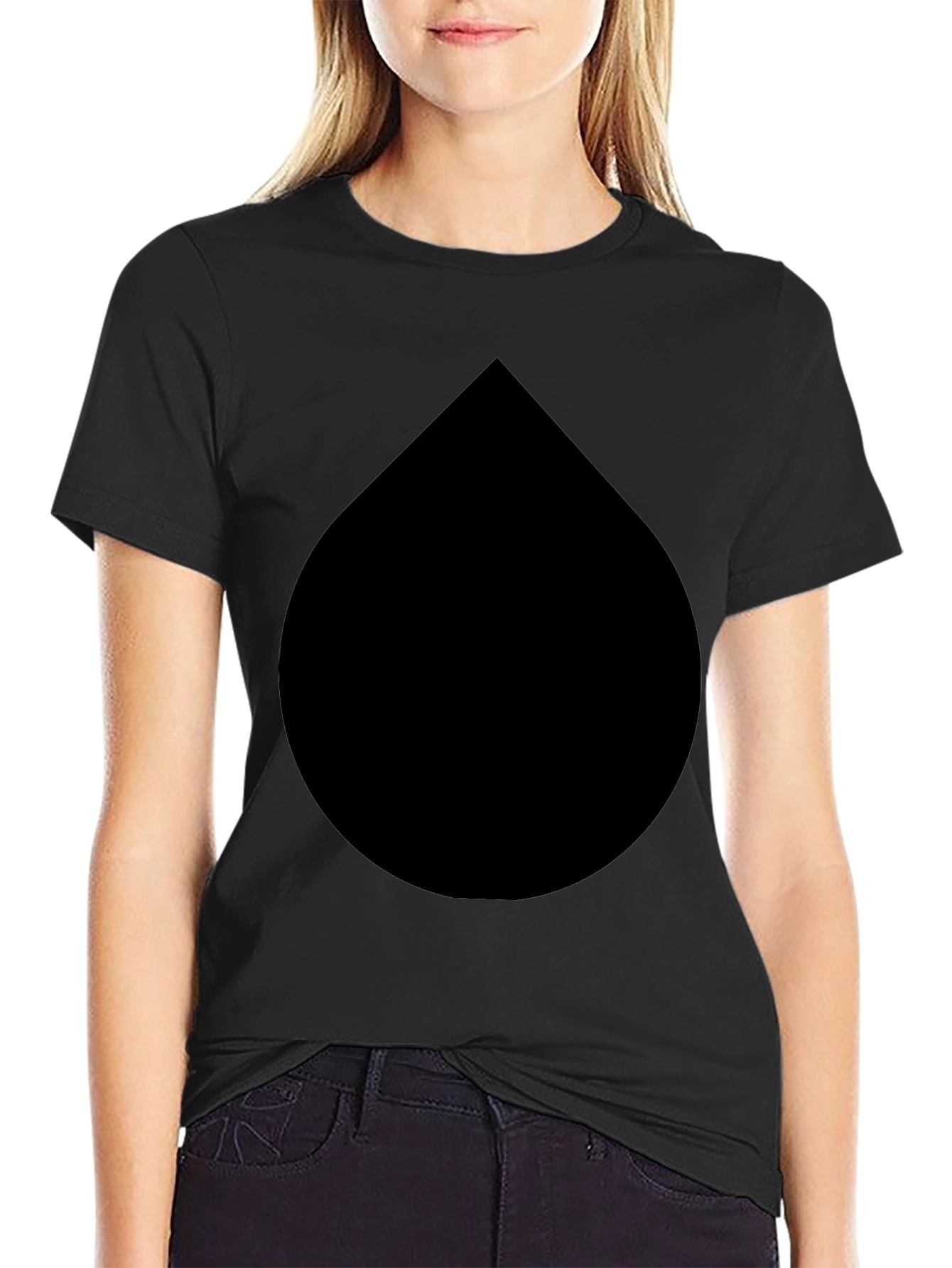 Black Black Drop Graphic Tee - Modern Minimalist Style view 2