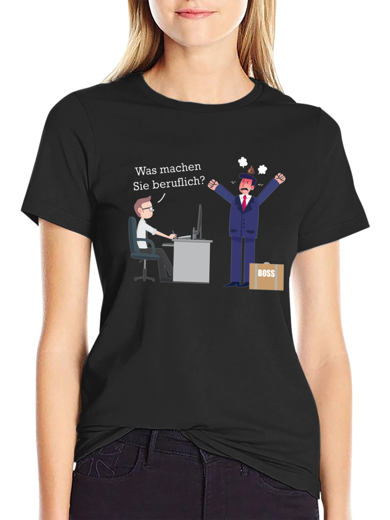 Black Funny Job T-Shirt - Was machen Sie beruflich? view 2