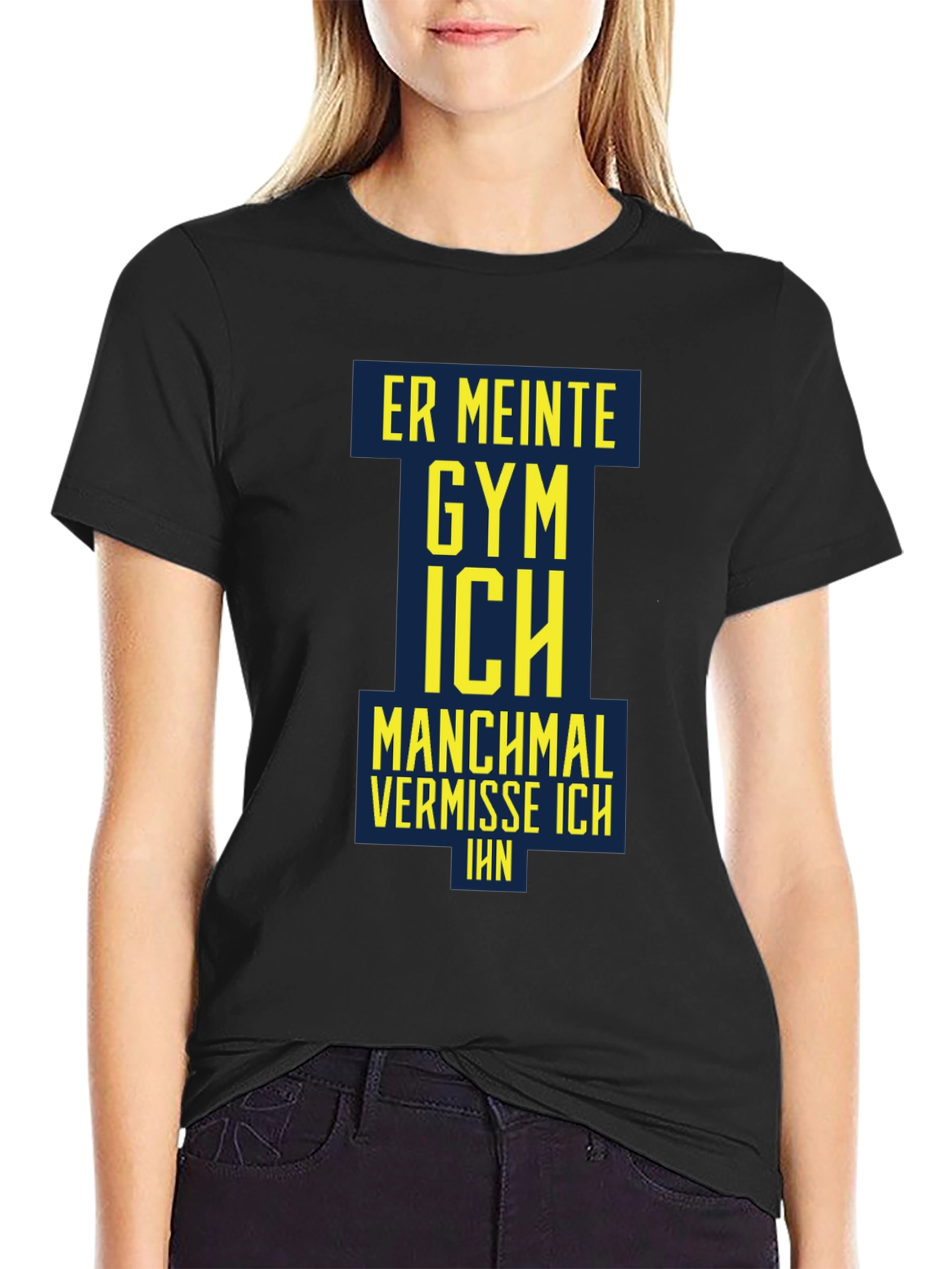 Black Men's Black Graphic T-Shirt - Gym Humor view 2