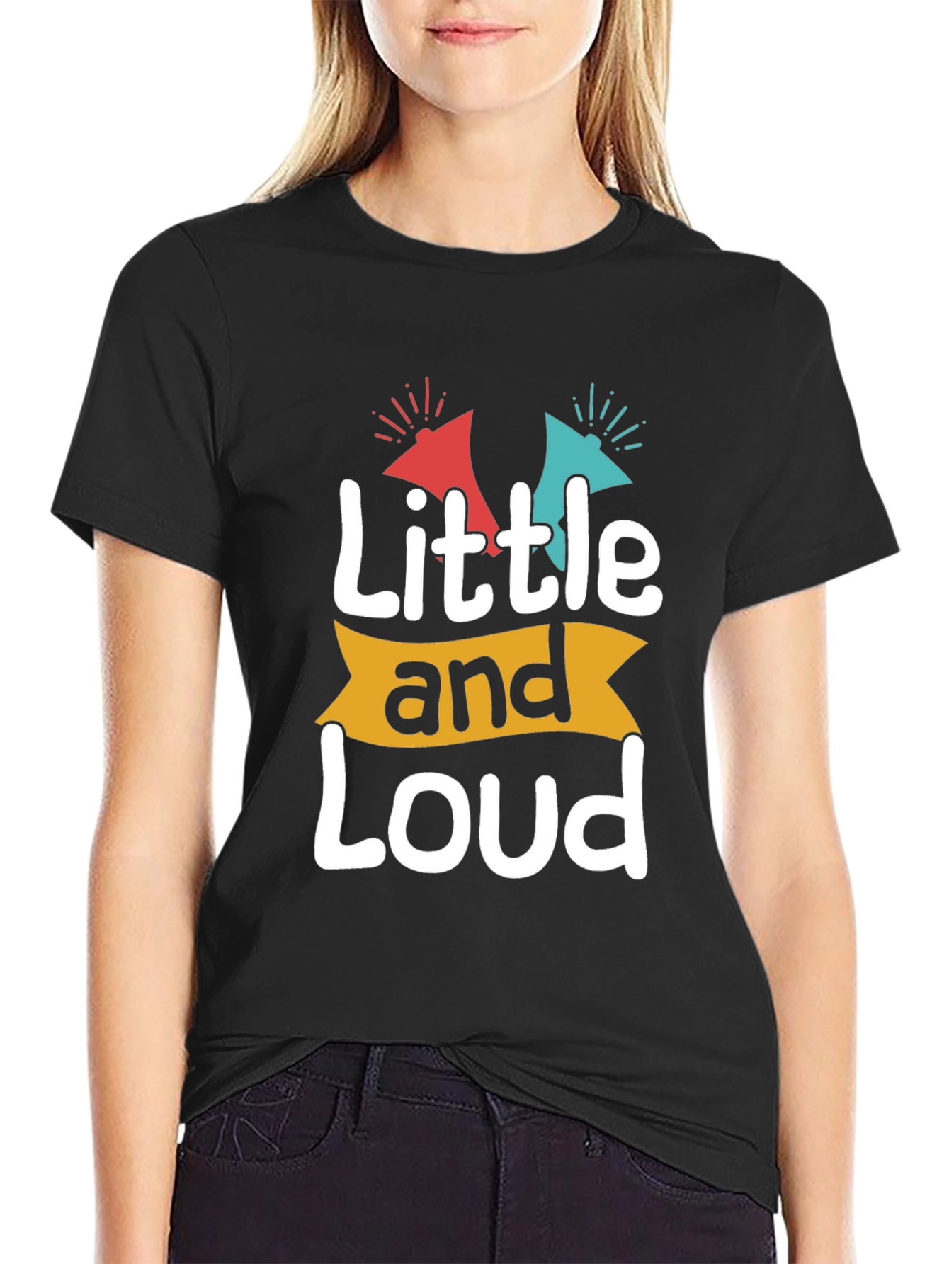 Black Little and Loud Graphic T-Shirt view 2
