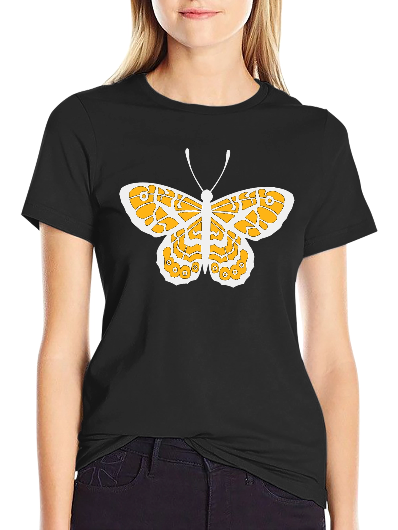 Black Butterfly Graphic Tee - Stylish Men's Black T-Shirt view 2