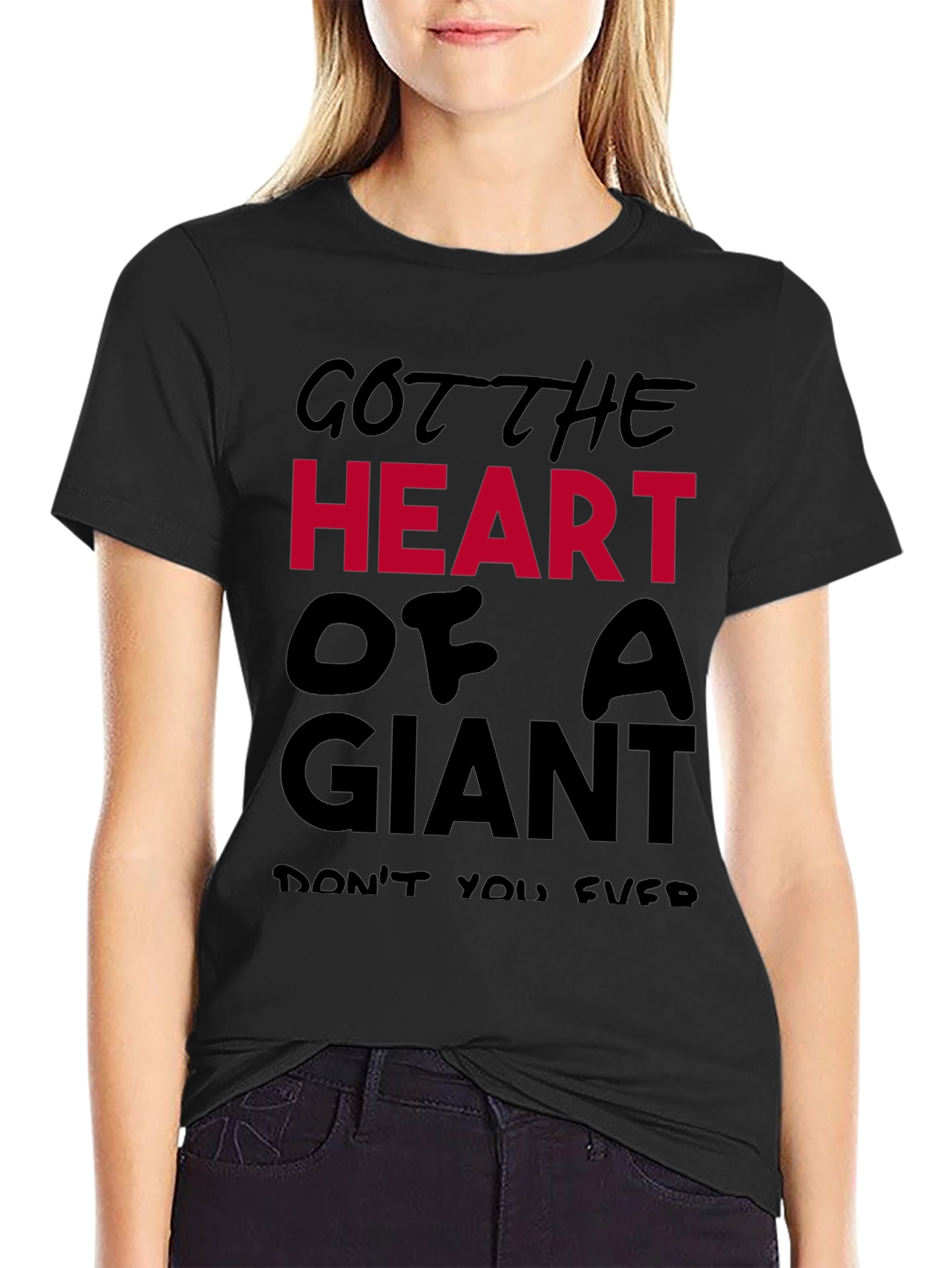 Black Heart of a Giant Graphic T-Shirt view 2