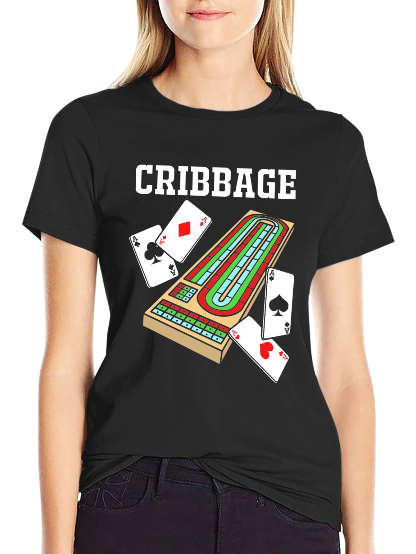 Black Cribbage Board T-Shirt Game Night Apparel view 2