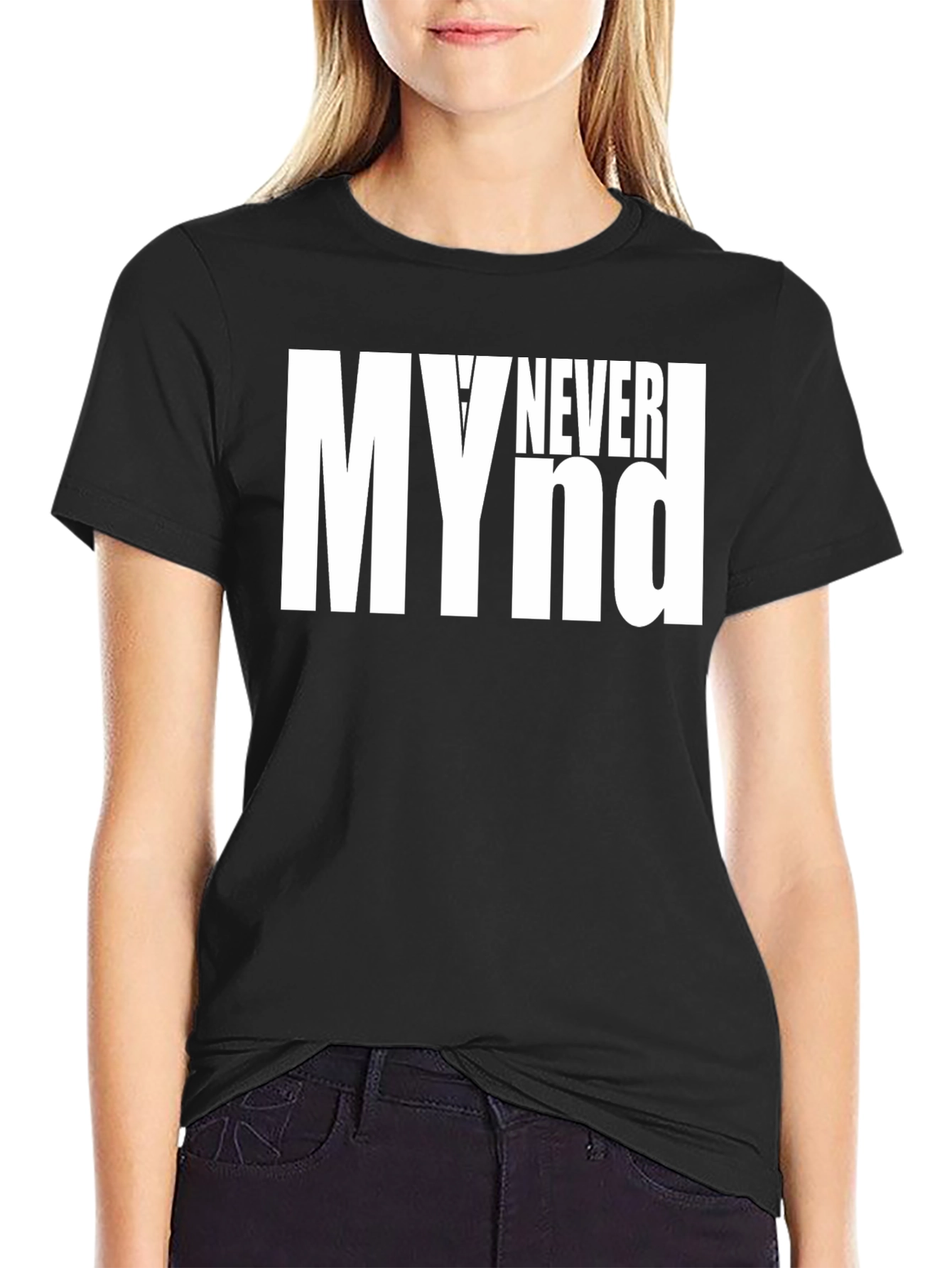 Black My Never Mind Graphic Tee - Black view 2