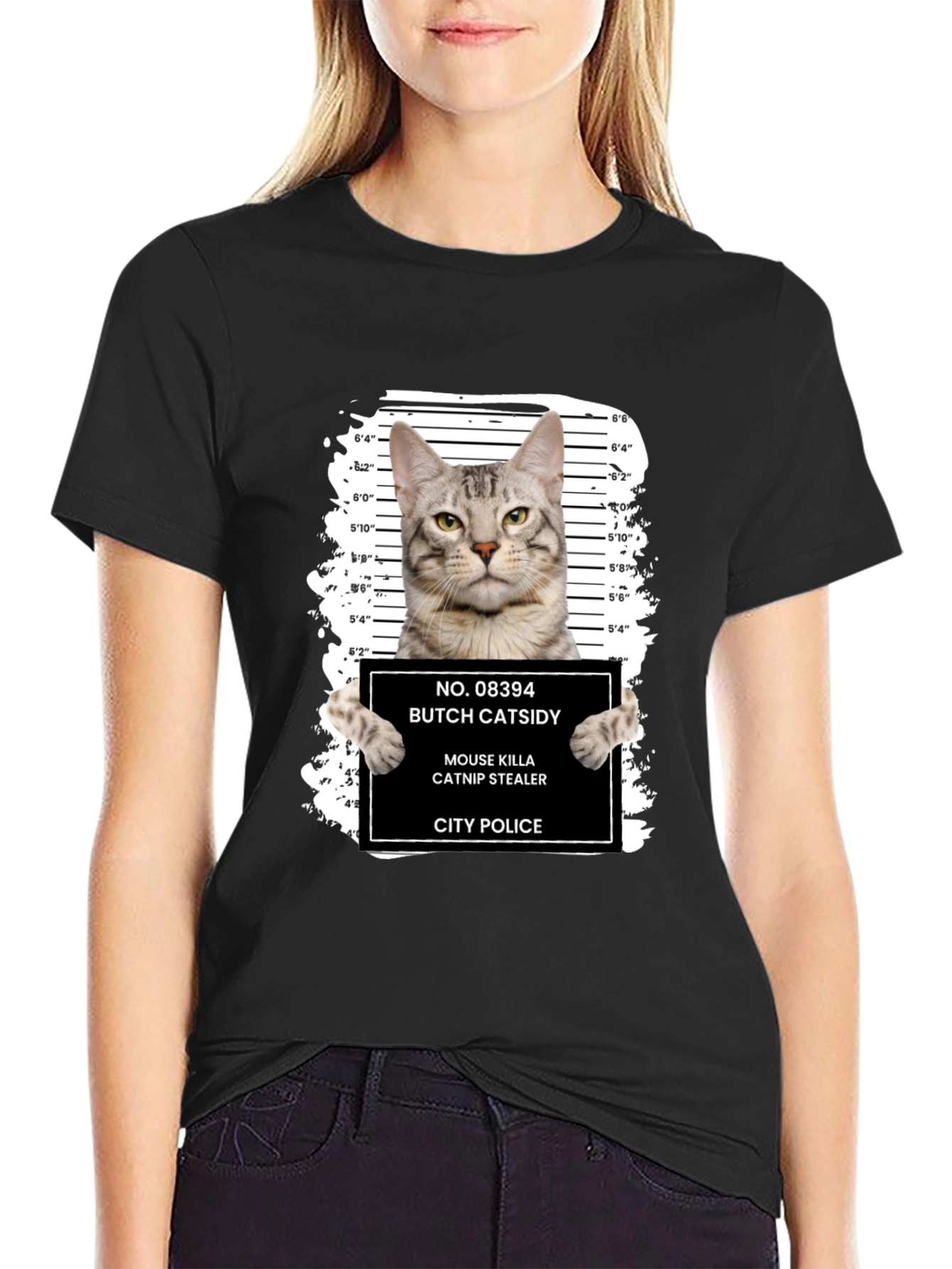 Black Butch Catsidy Mugshot T-Shirt view 2