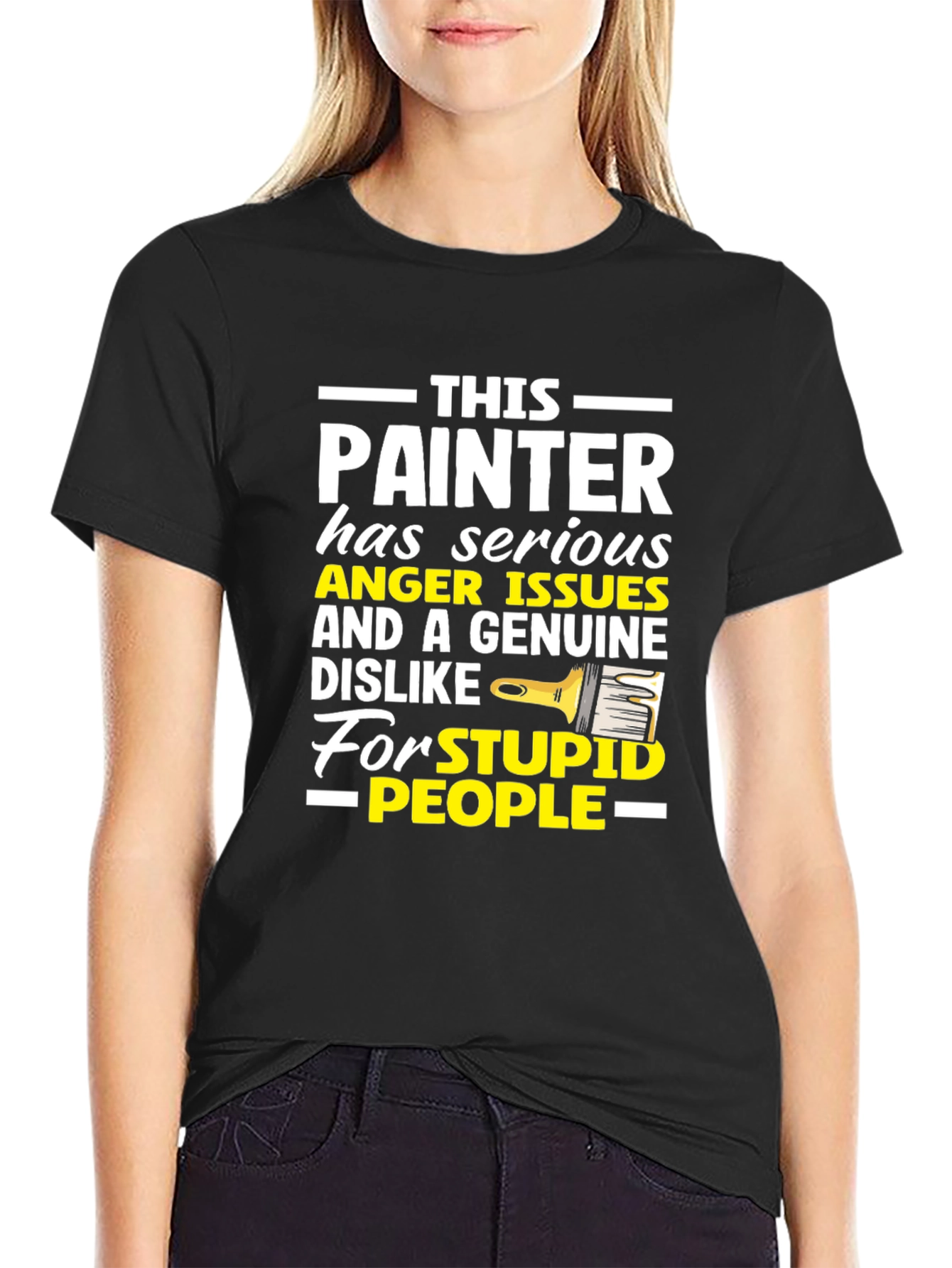 Black Painter Anger Issues Humor Graphic Tee view 2