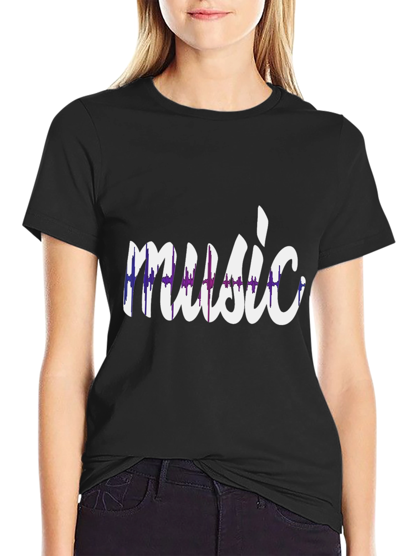 Black Music Lover Graphic Tee - Stylish Black T-Shirt view 2