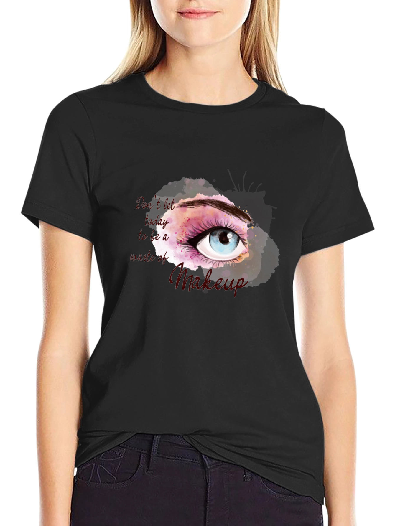 Black Eye Makeup T-Shirt - Stylish Graphic Tee view 2