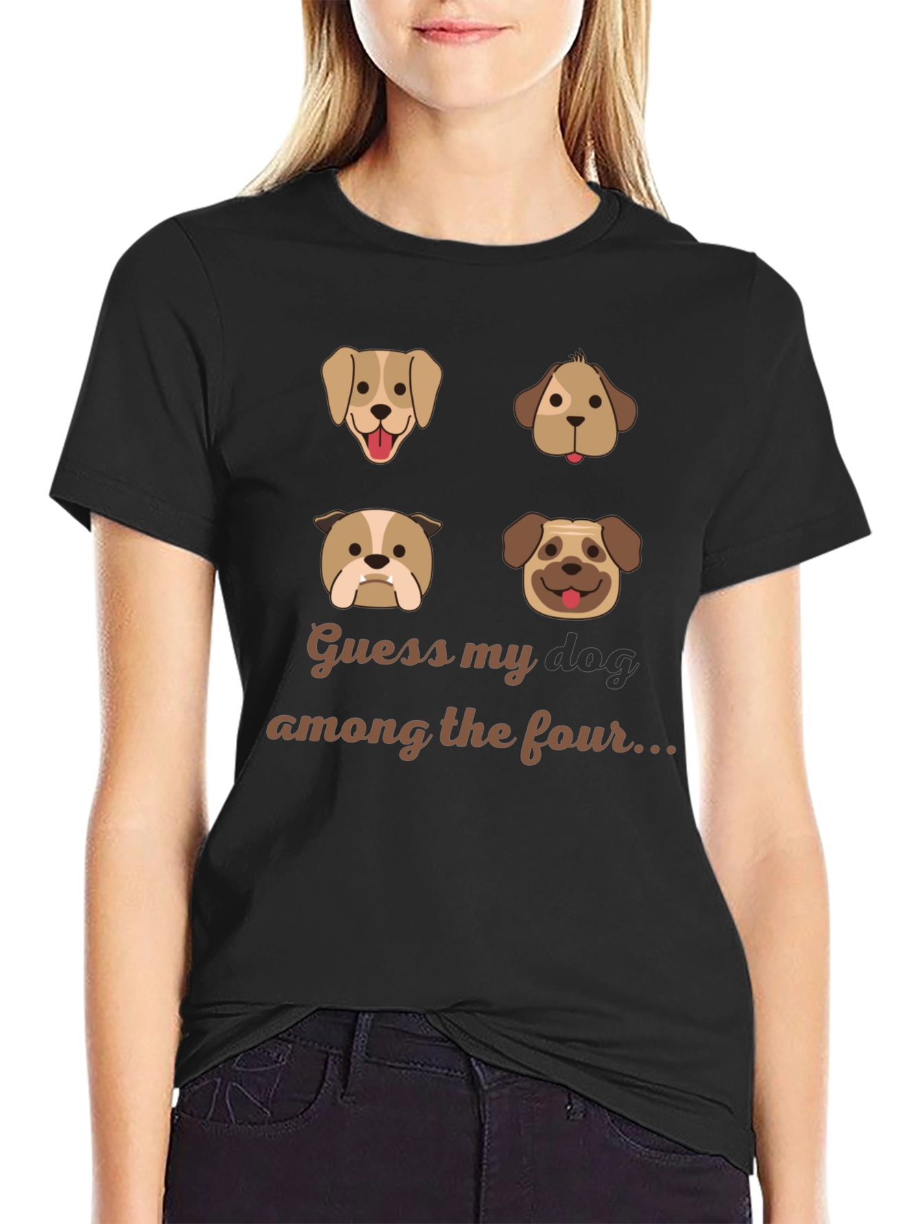 Black Dog Lover Tee: Guess My Dog T-Shirt view 2