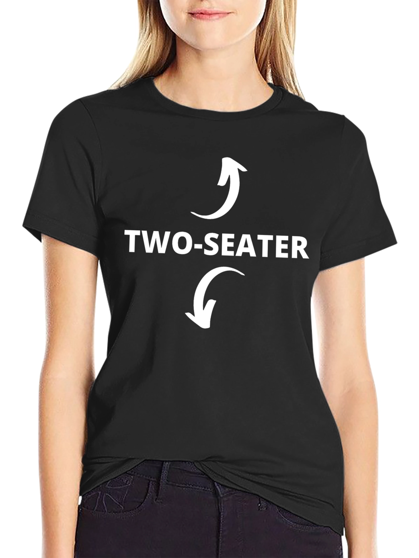 Black Two-Seater Graphic Tee - Funny Couple T-Shirt view 2