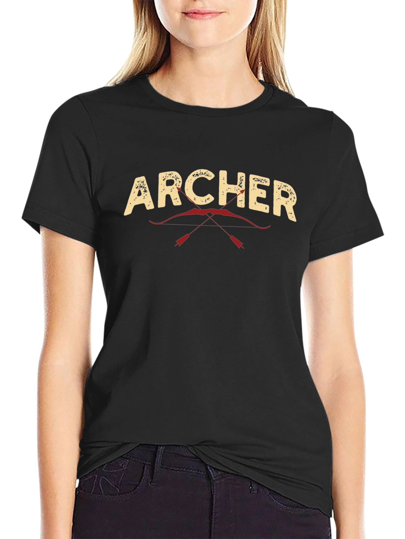 Black Archer Graphic Tee - Black Crew Neck view 2
