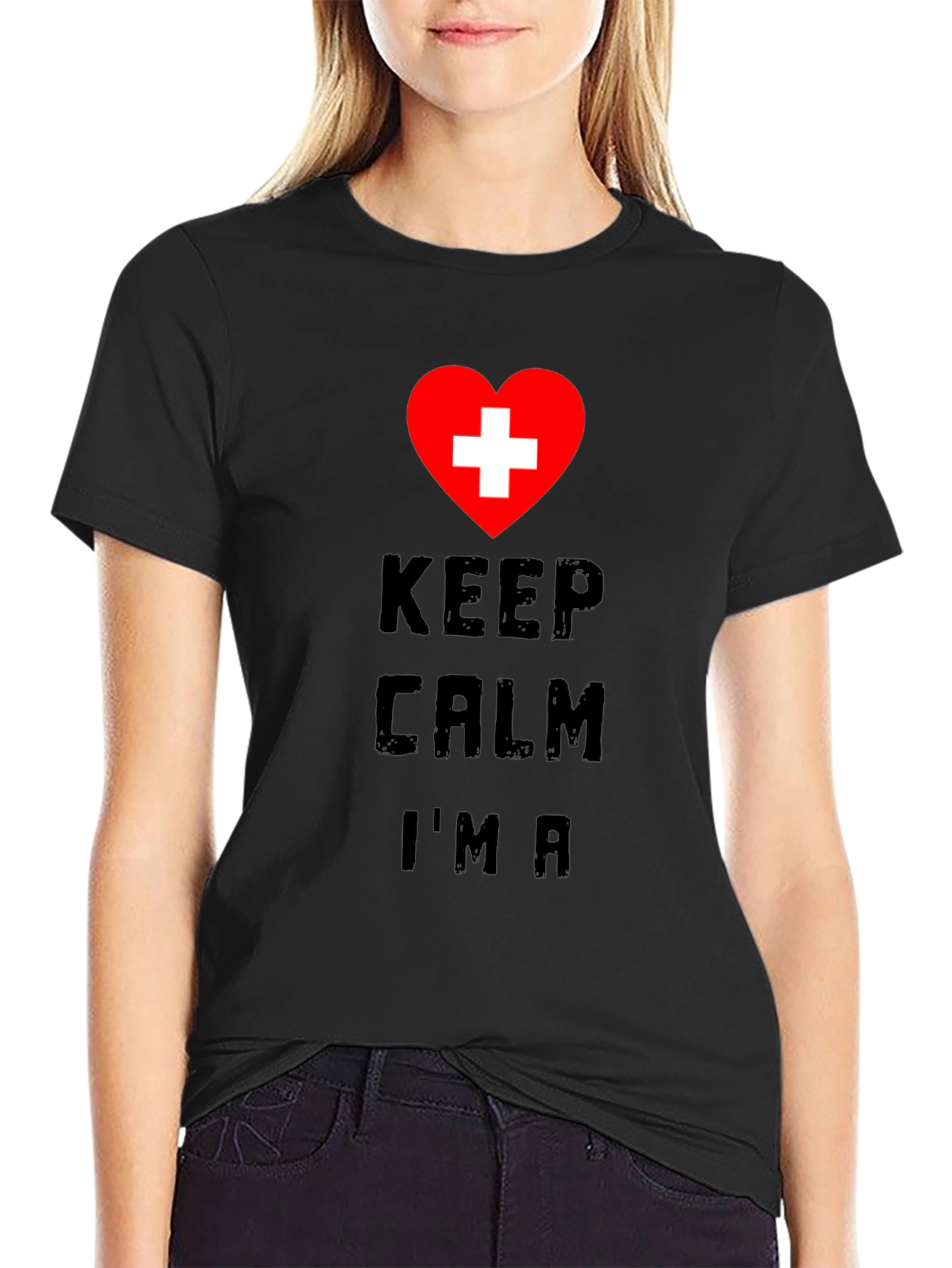 Black Keep Calm I'm A... Graphic Tee view 2