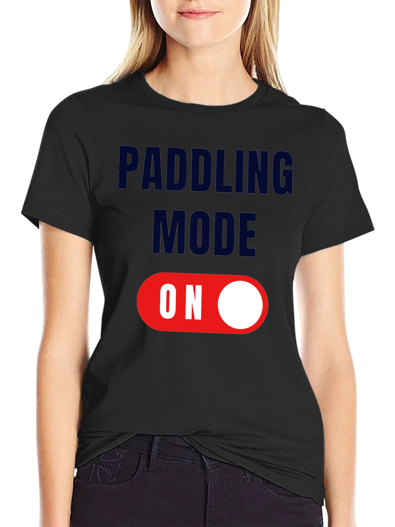 Black Paddling Mode On T-Shirt view 2