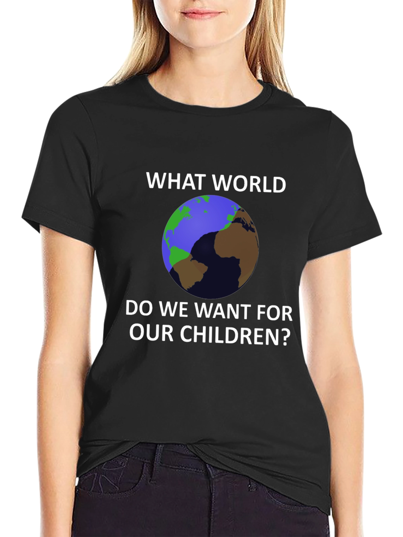 Black Eco-Friendly World Graphic T-Shirt view 2