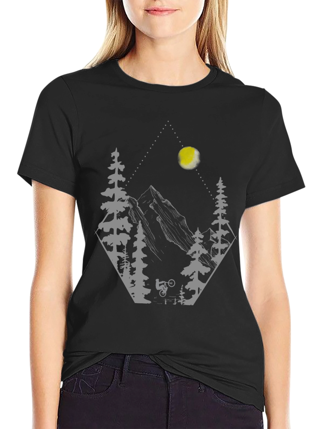 Black Mountain Biker Graphic T-Shirt - Adventure Ready view 2
