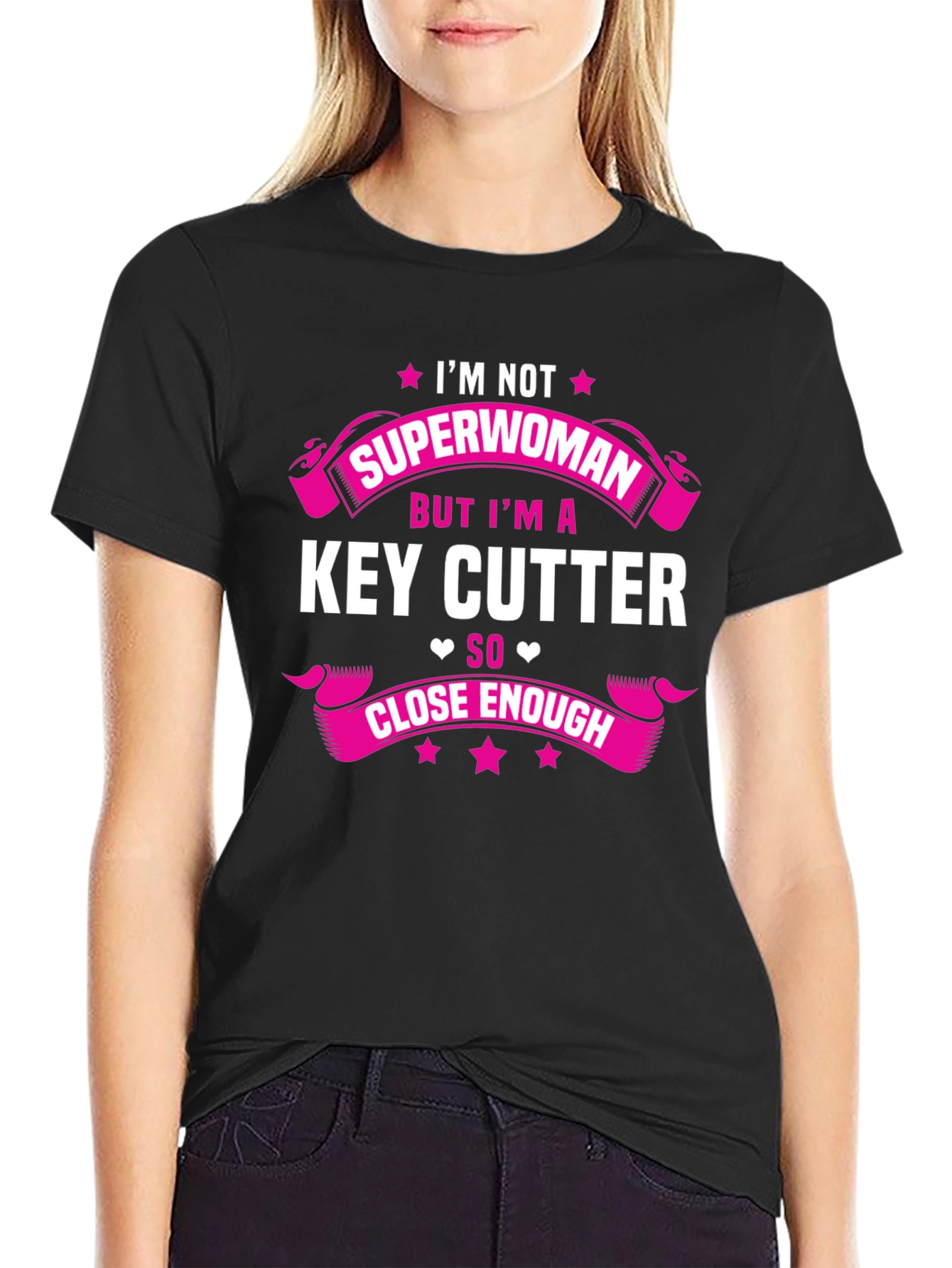 Black Key Cutter Superwoman T-Shirt - Novelty Graphic Tee view 2