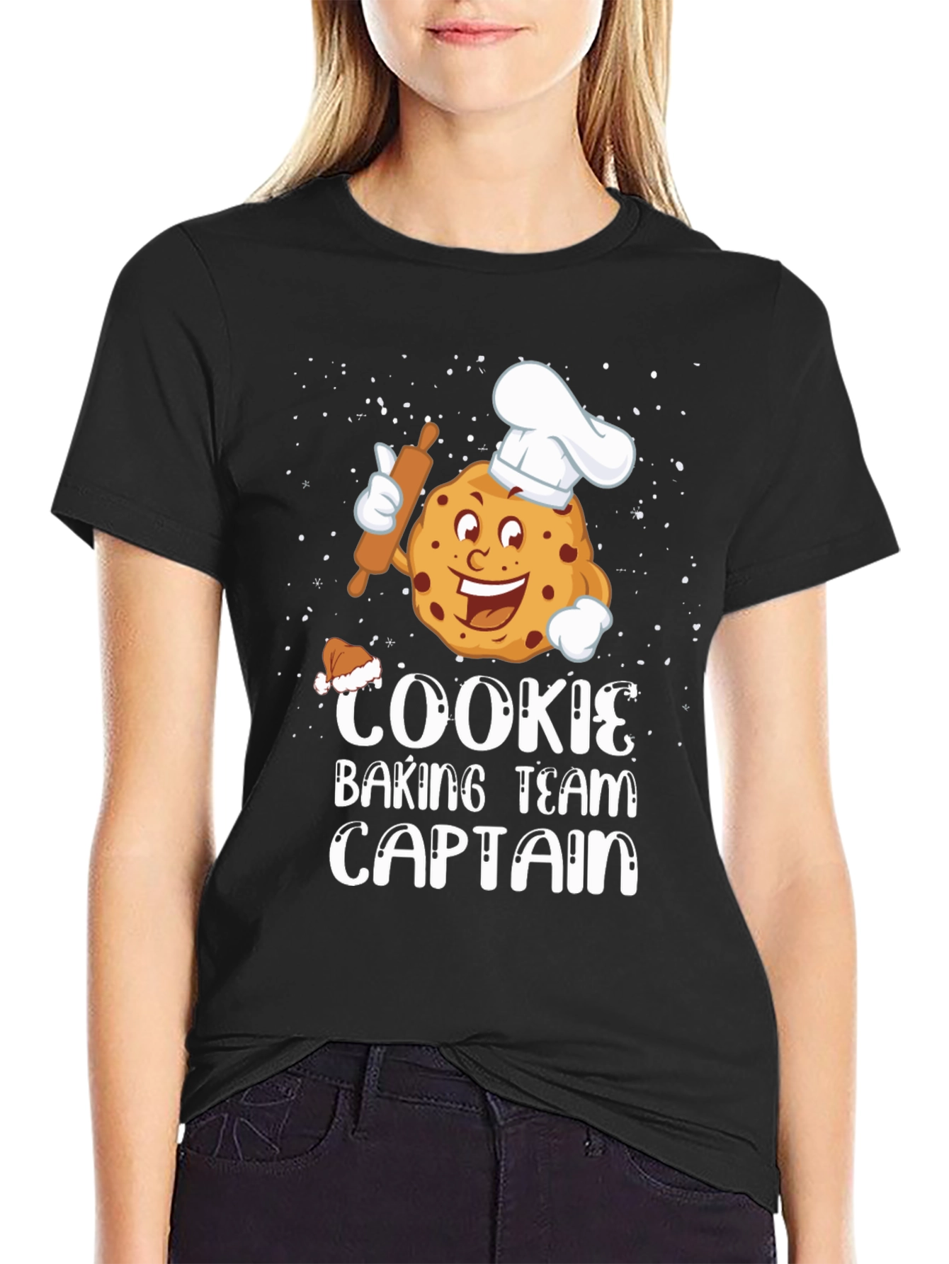 Black Cookie Baking Team Captain T-Shirt view 2