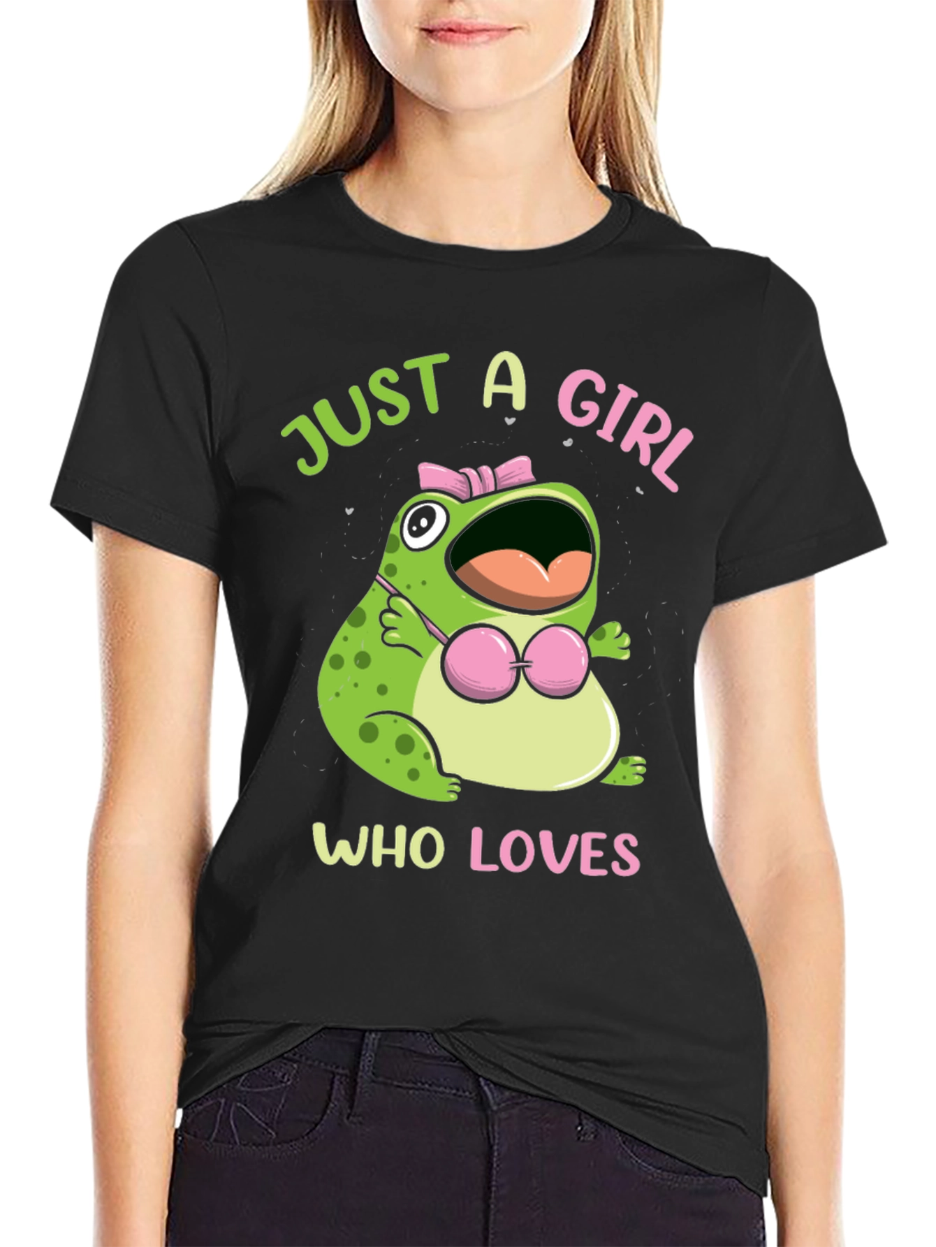Black Funny Frog Lover T-Shirt view 2
