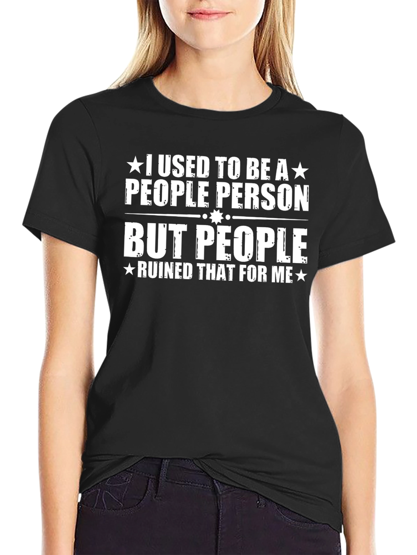 Black Funny 'People Person' Graphic T-Shirt - Introvert Humor view 2