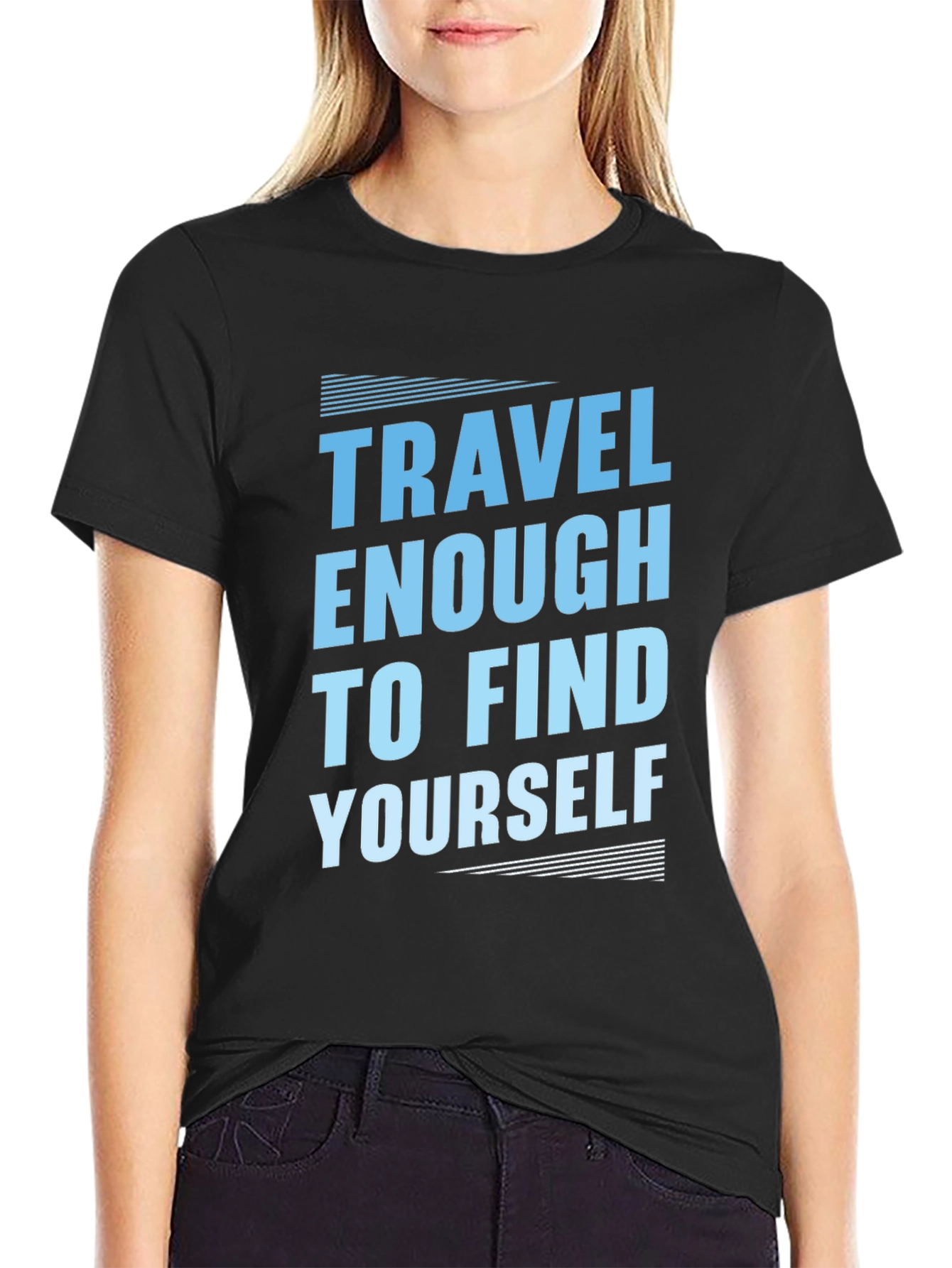 Black Travel to Find Yourself T-Shirt - Black view 2