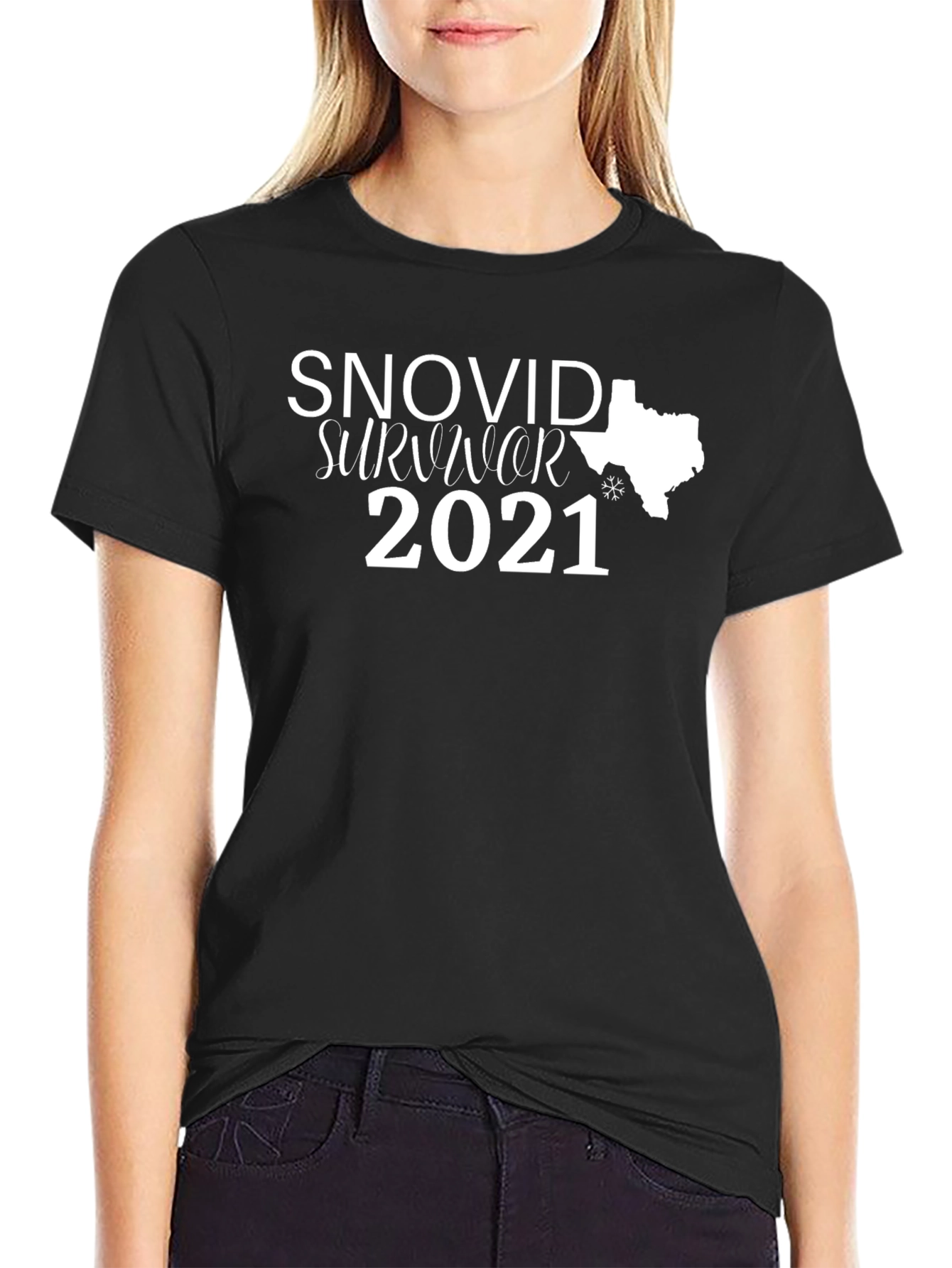Black Snovid Survivor 2021 T-Shirt view 2