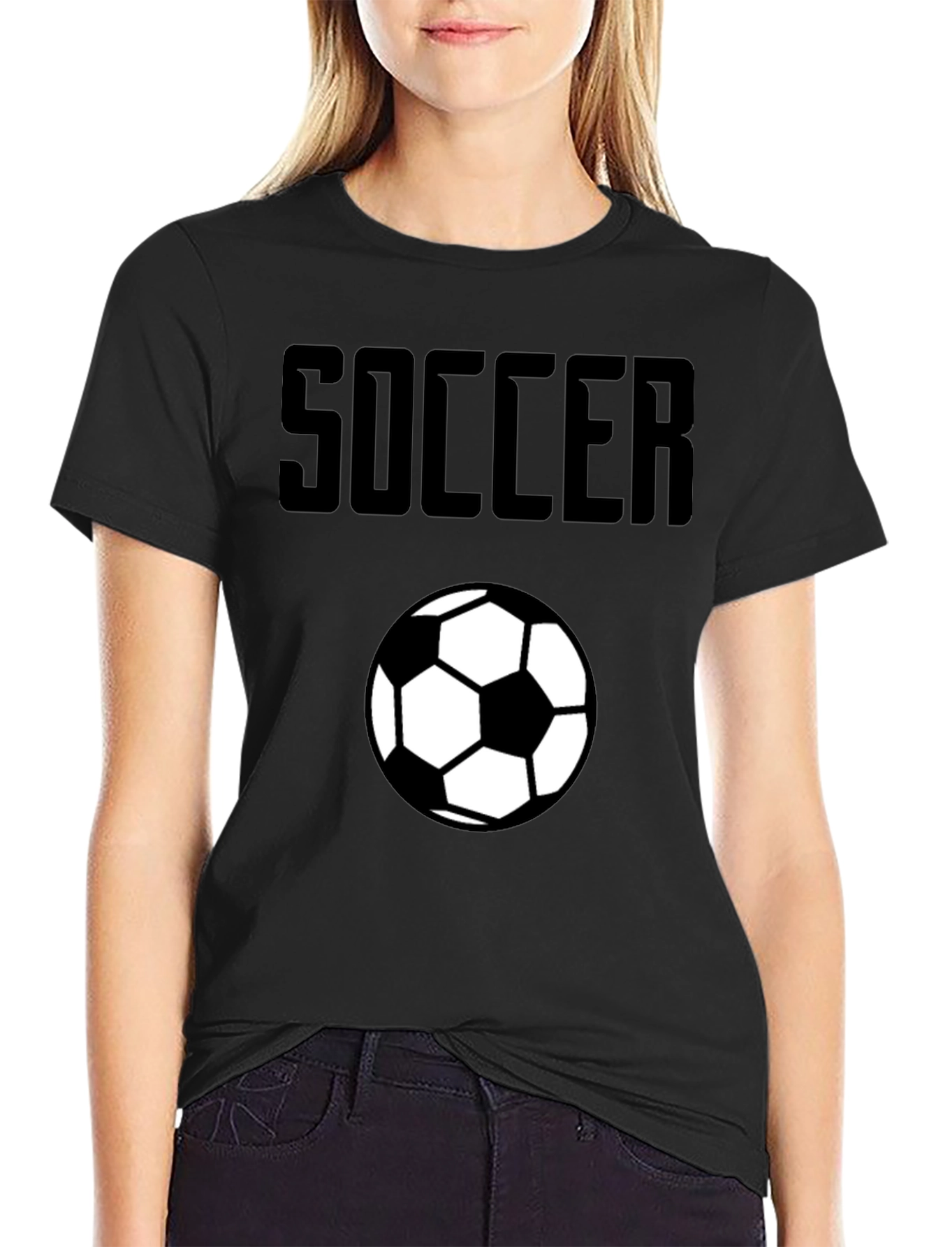 Black Soccer Graphic T-Shirt - Classic Black view 2
