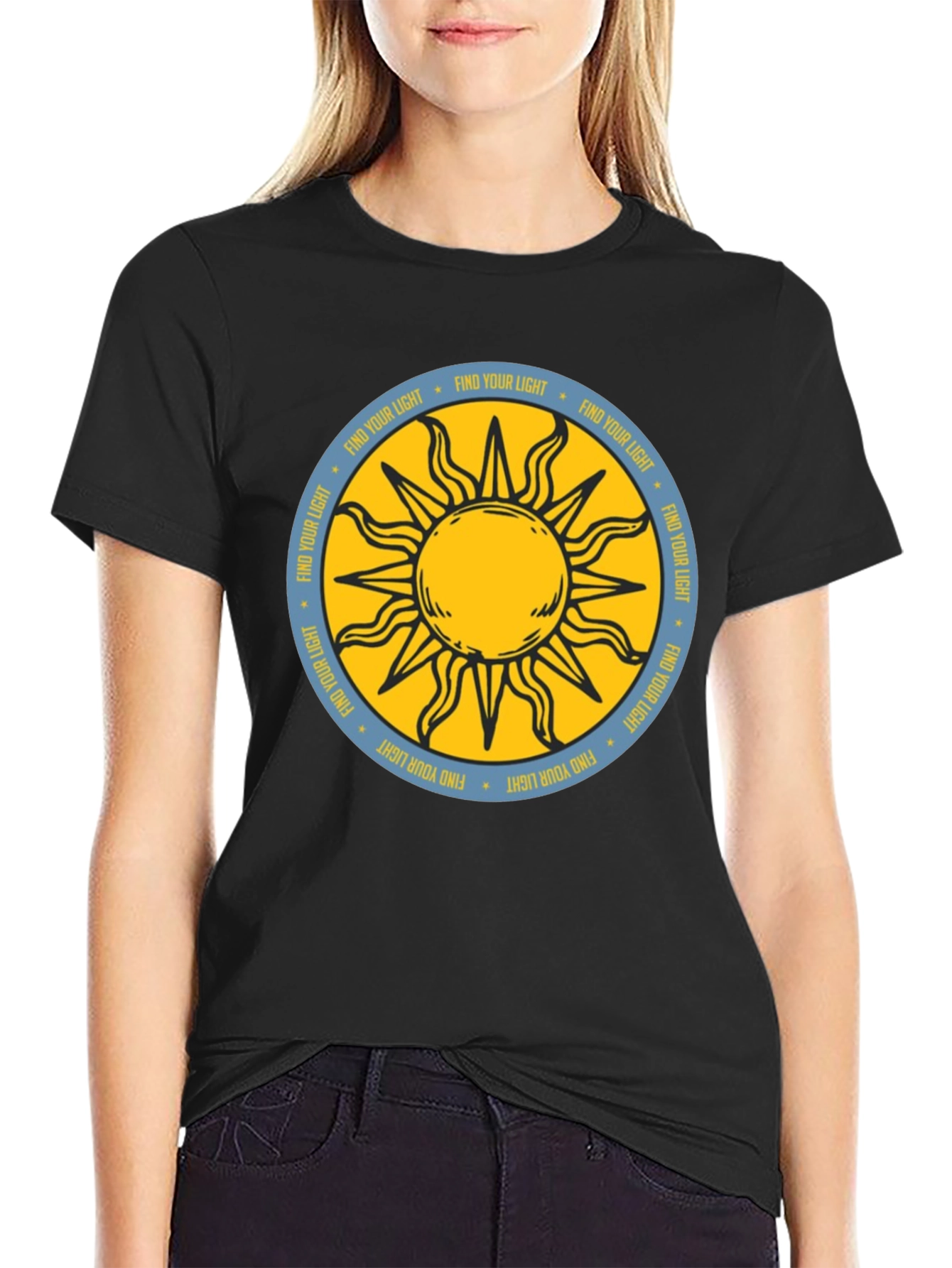 Black Find Your Light Sun Graphic Tee view 2