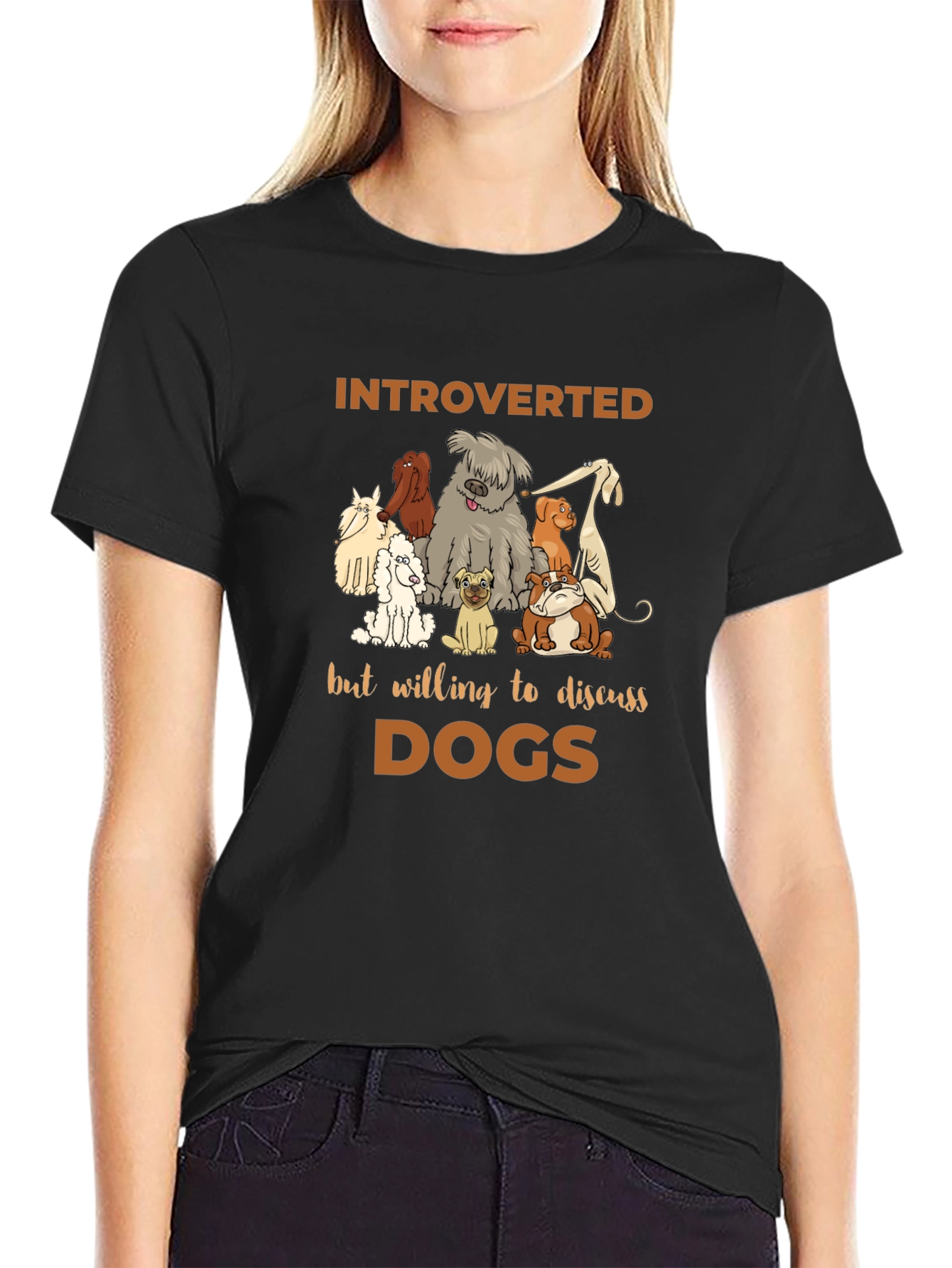Black Introverted Dog Lover T-Shirt view 2
