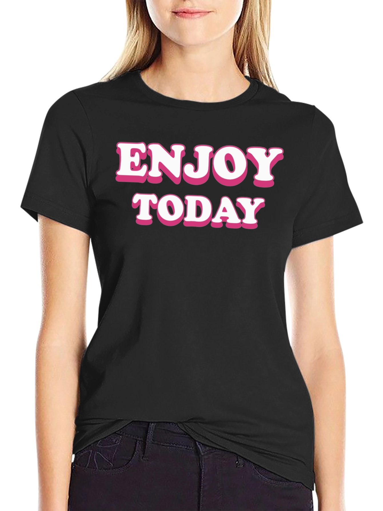 Black Enjoy Today Black Graphic Tee view 2