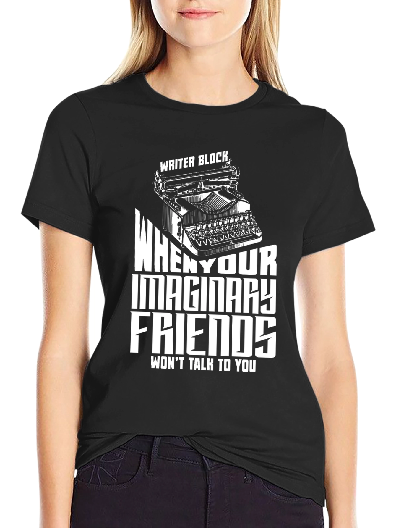 Black Writer's Block Tee - Imaginary Friends T-Shirt view 2