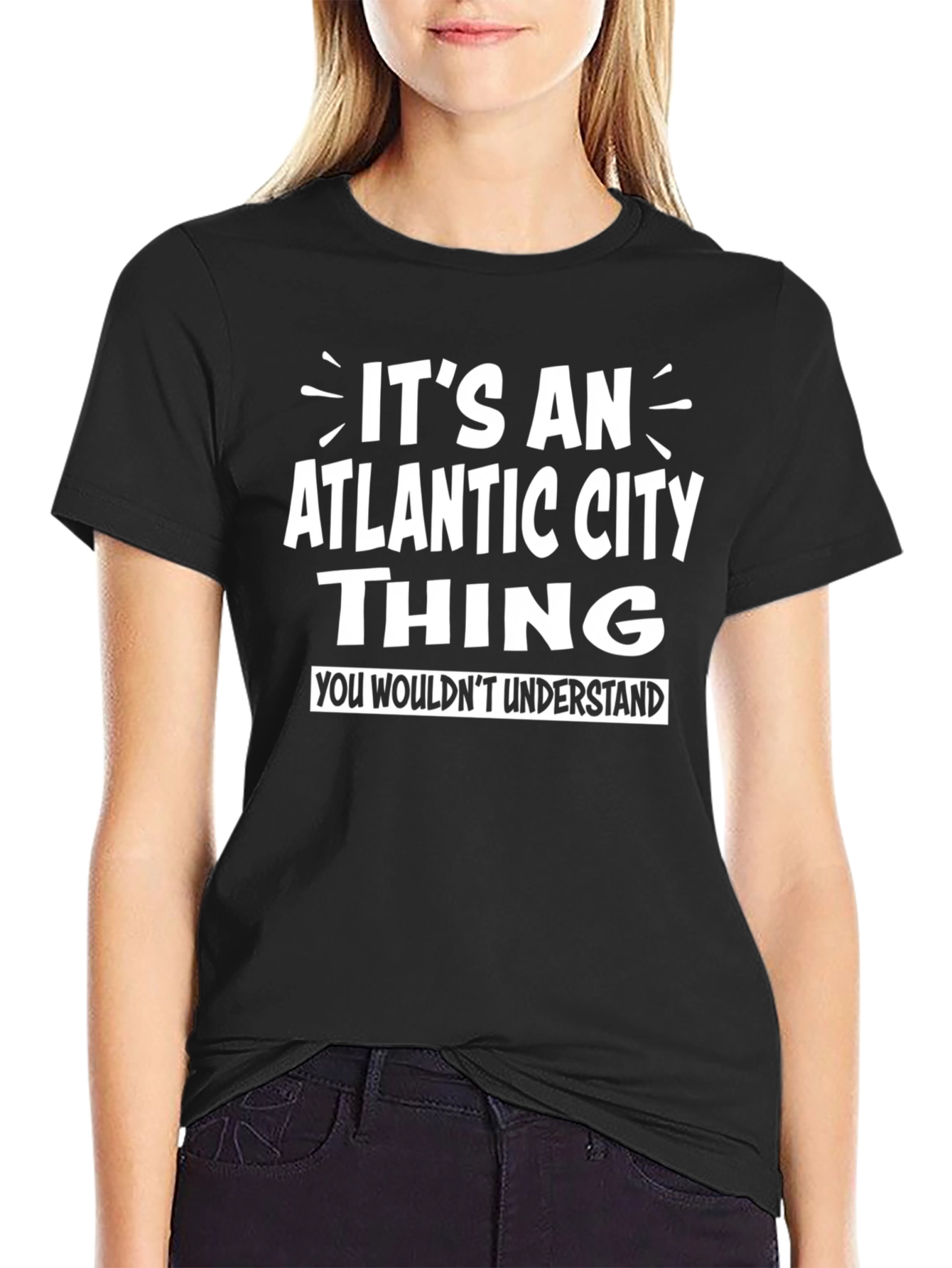 Black Atlantic City Thing Graphic T-Shirt view 2