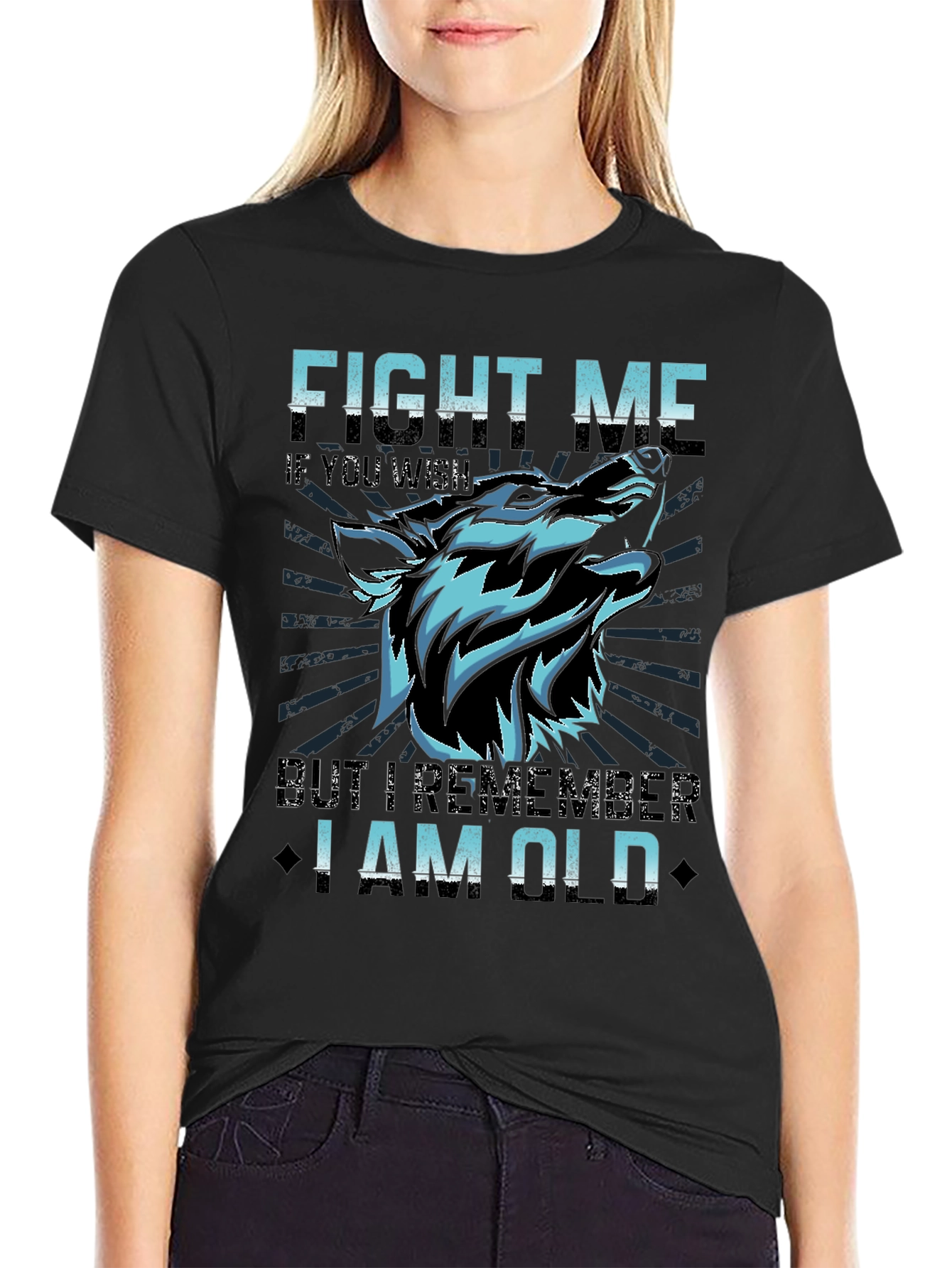 Black Fight Me If You Wish T-Shirt view 2