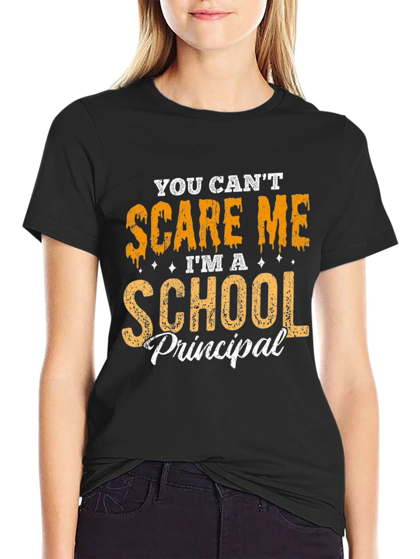 Black School Principal T-Shirt - Funny Halloween Scare Tee view 2