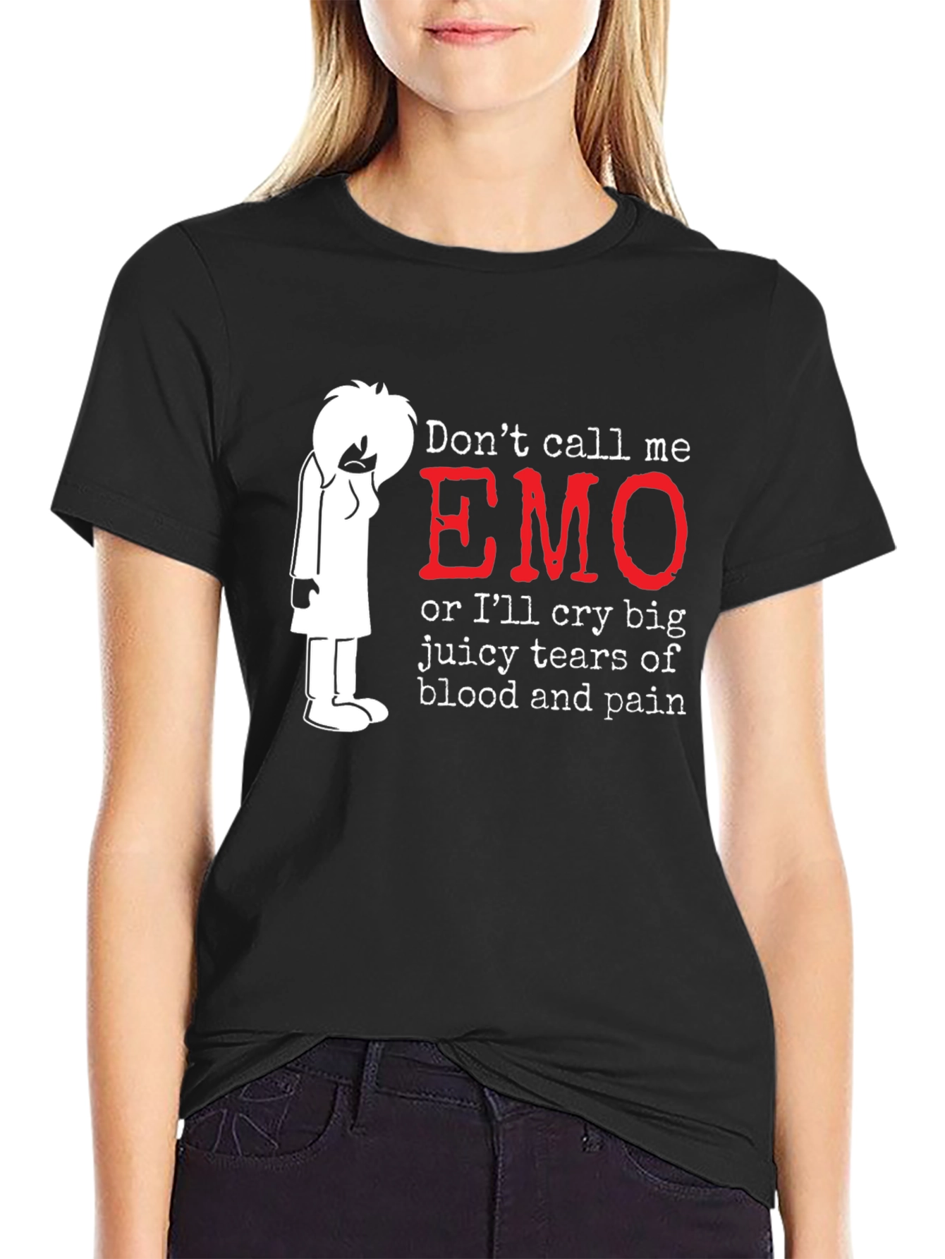 Black Emo T-Shirt: Don't Call Me Emo! view 2