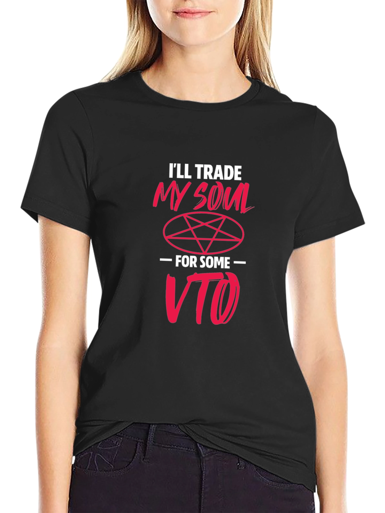 Black I'll Trade My Soul For Some VTO Graphic Tee view 2