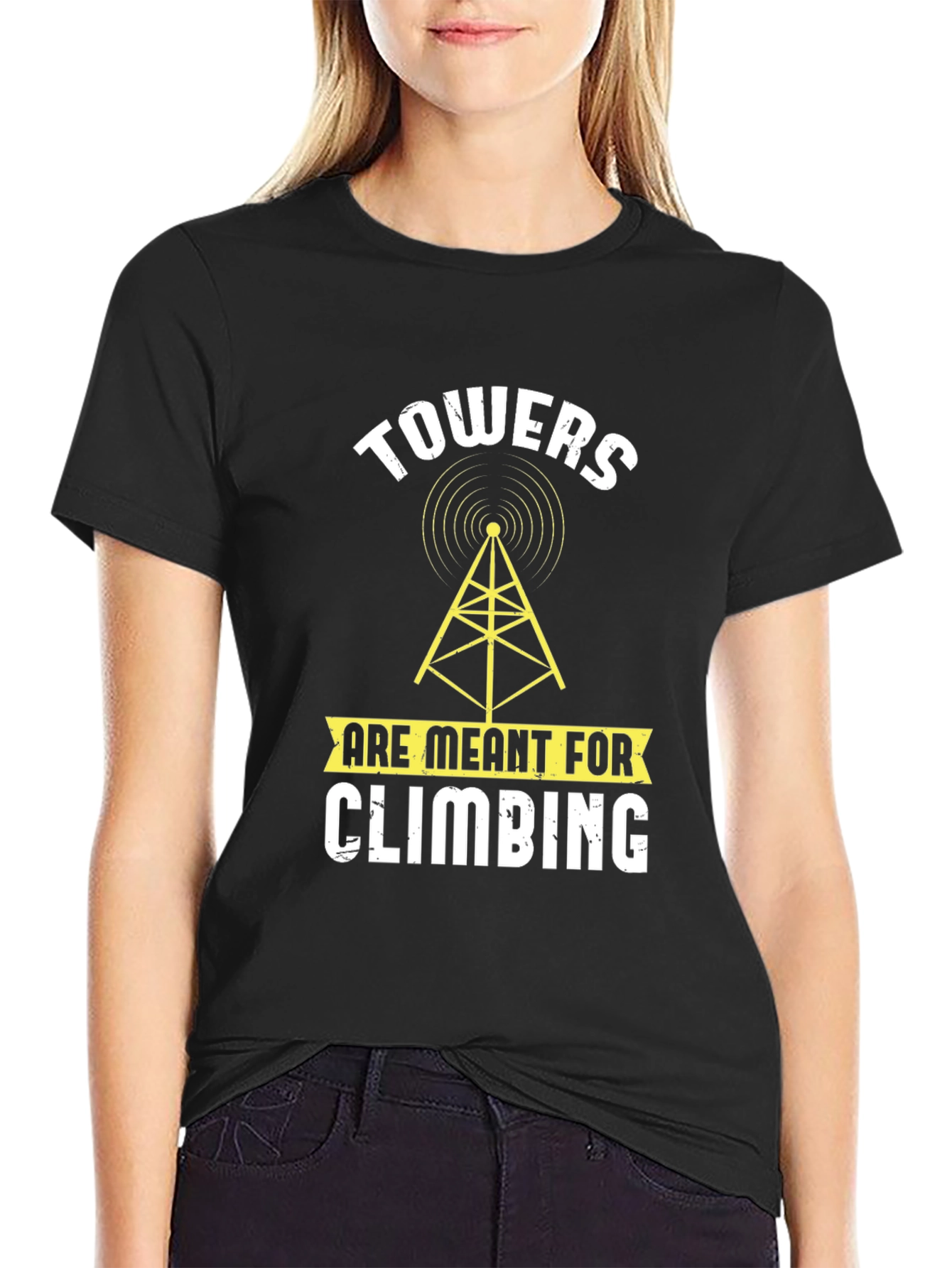 Black Towers Are Meant for Climbing T-Shirt view 2
