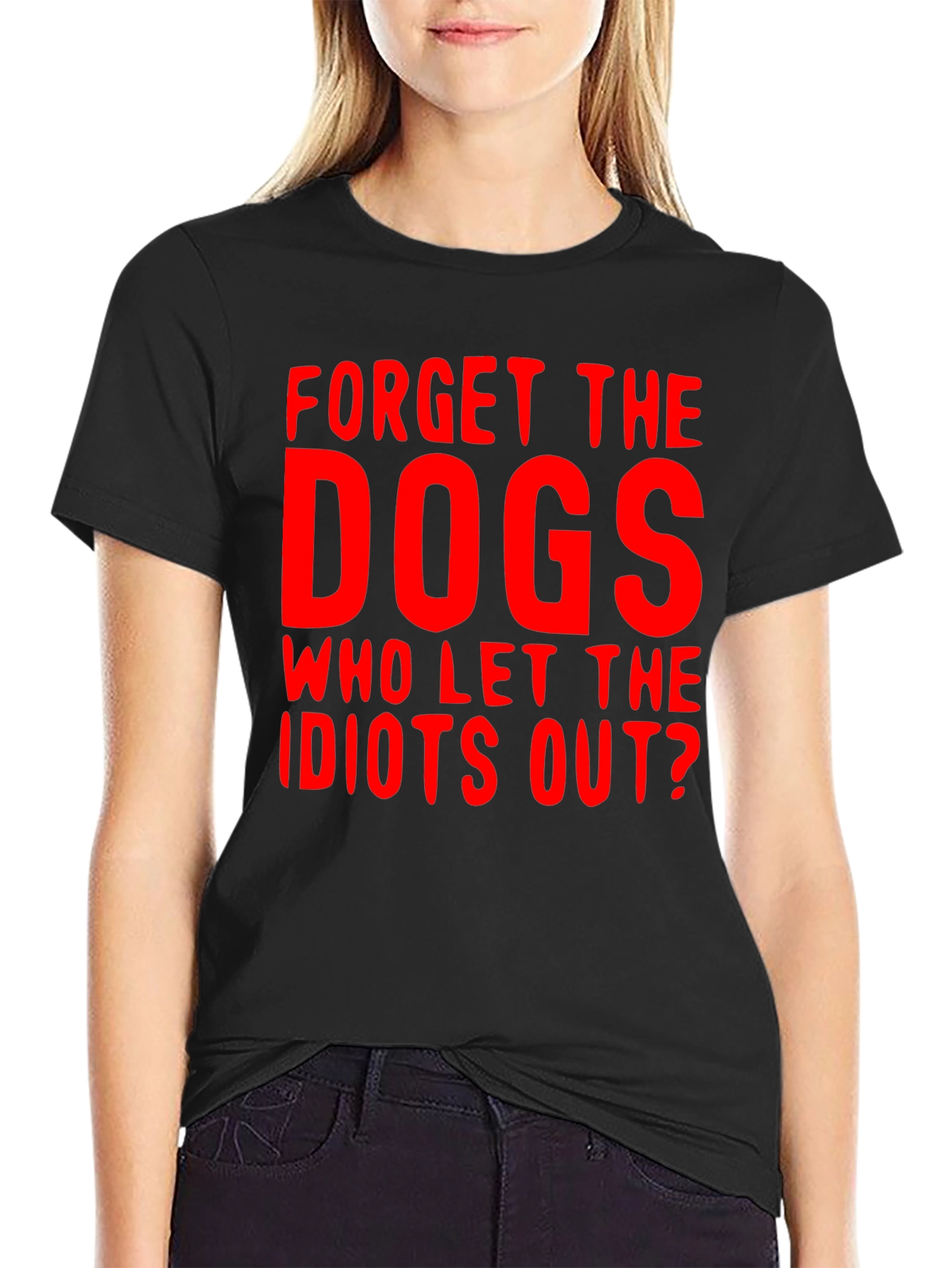 Black Forget the Dogs Graphic T-Shirt view 2