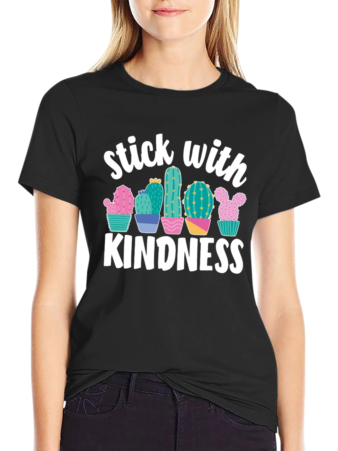 Black Stick with Kindness Graphic Tee view 2