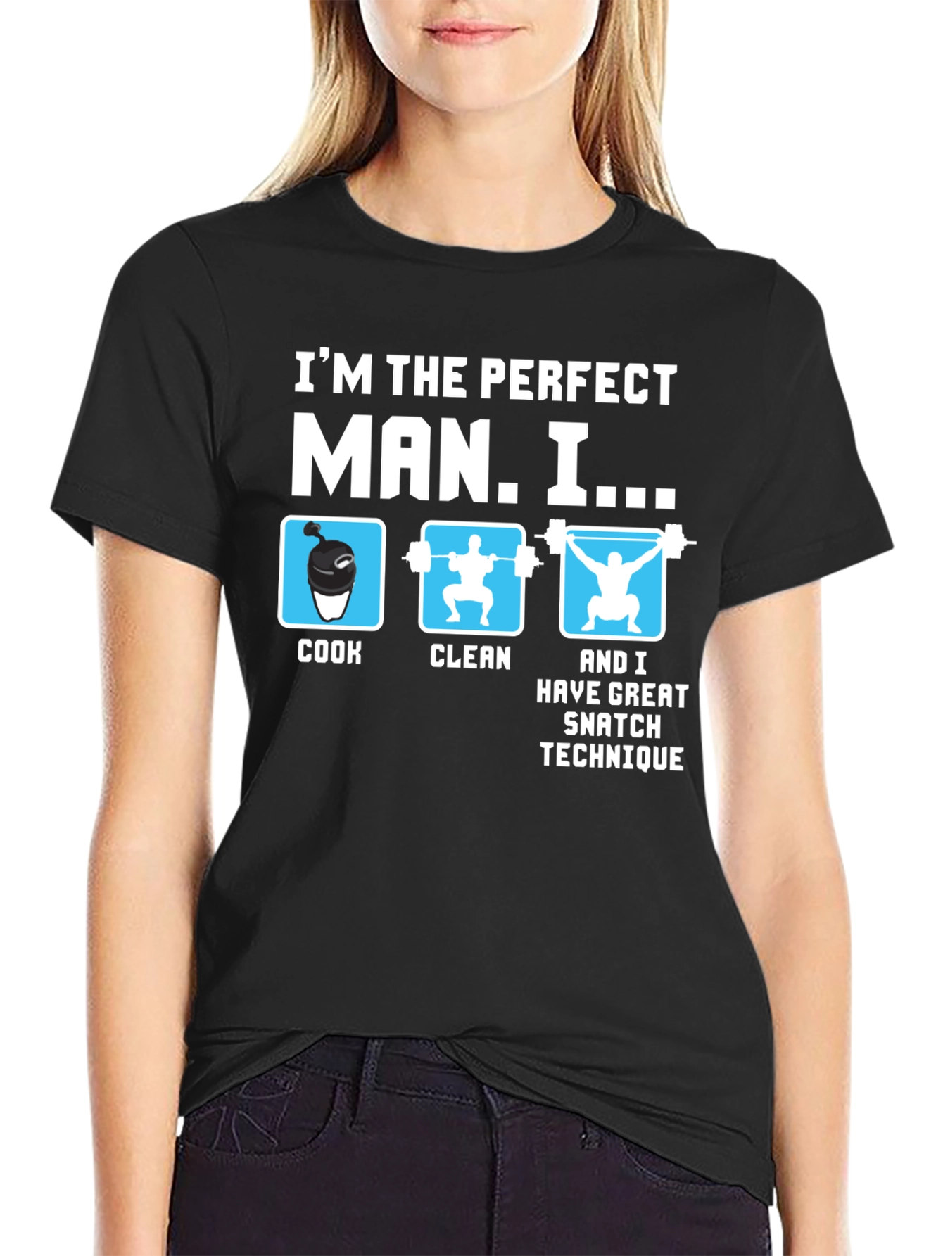 Black Perfect Man Graphic Tee view 2