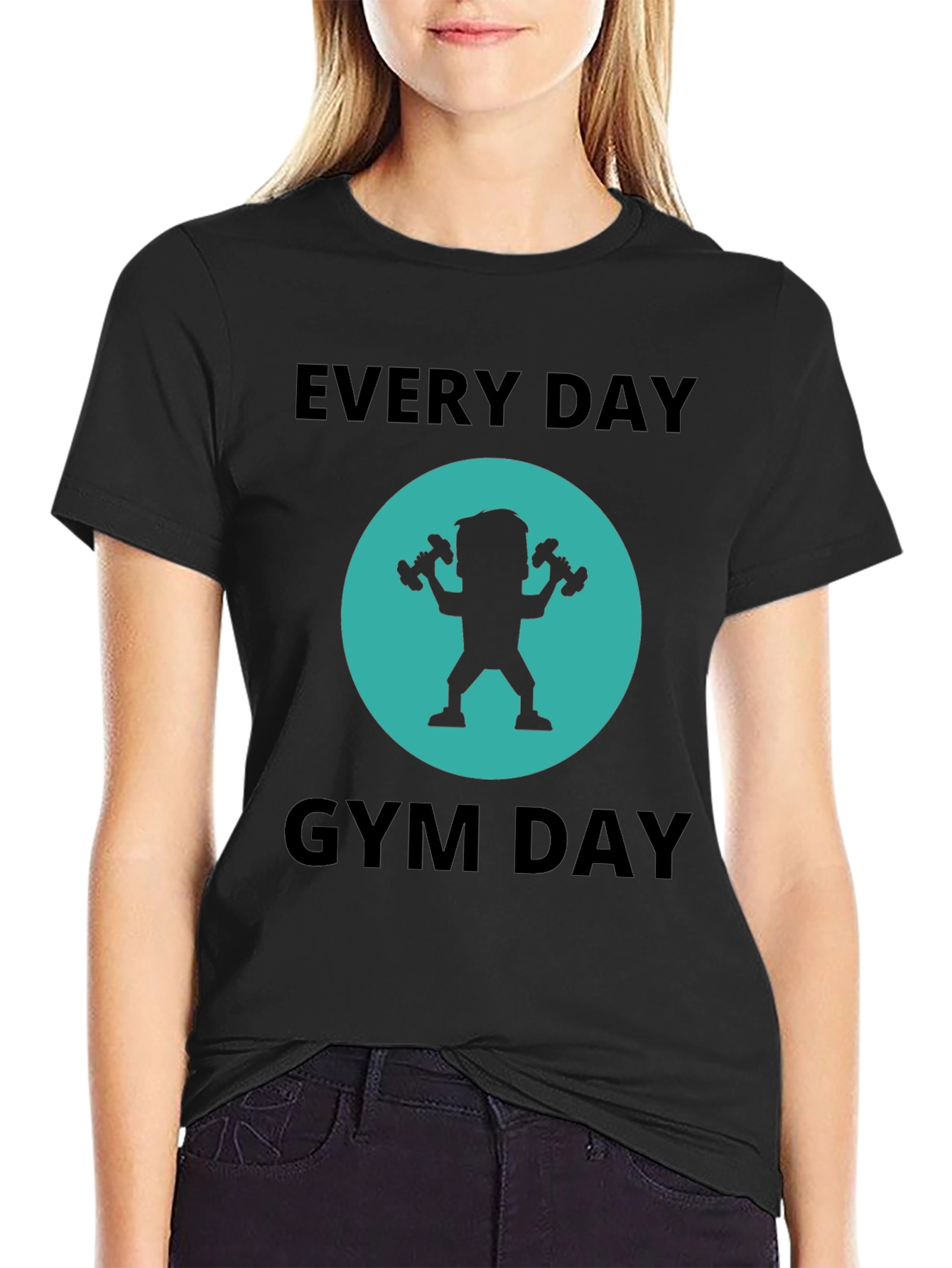 Black Every Day Gym Day Black T-Shirt view 2