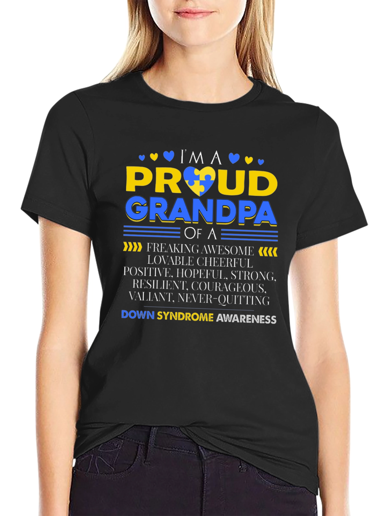 Proud Grandpa Down Syndrome Awareness T-Shirt - 2