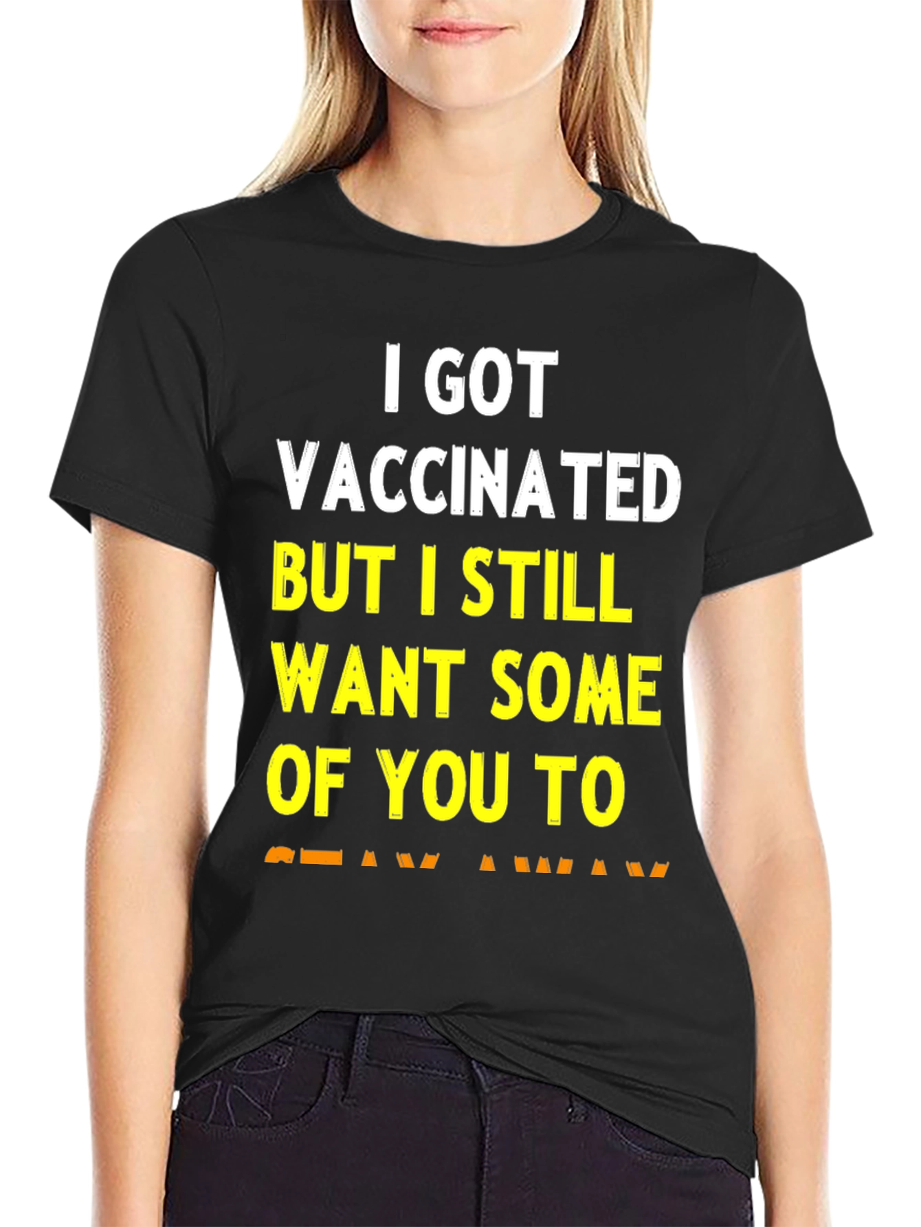 Black Vaccinated Funny Graphic Tee view 2