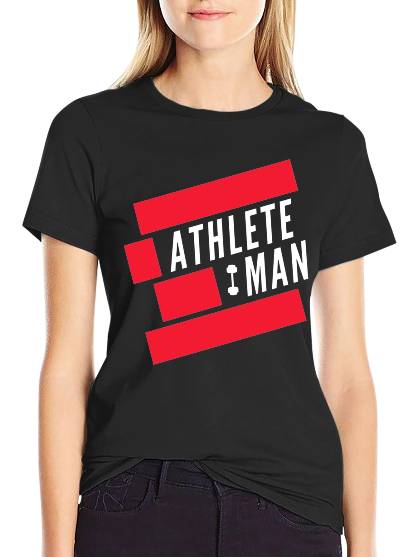 Black Athlete Man Graphic T-Shirt - Black view 2