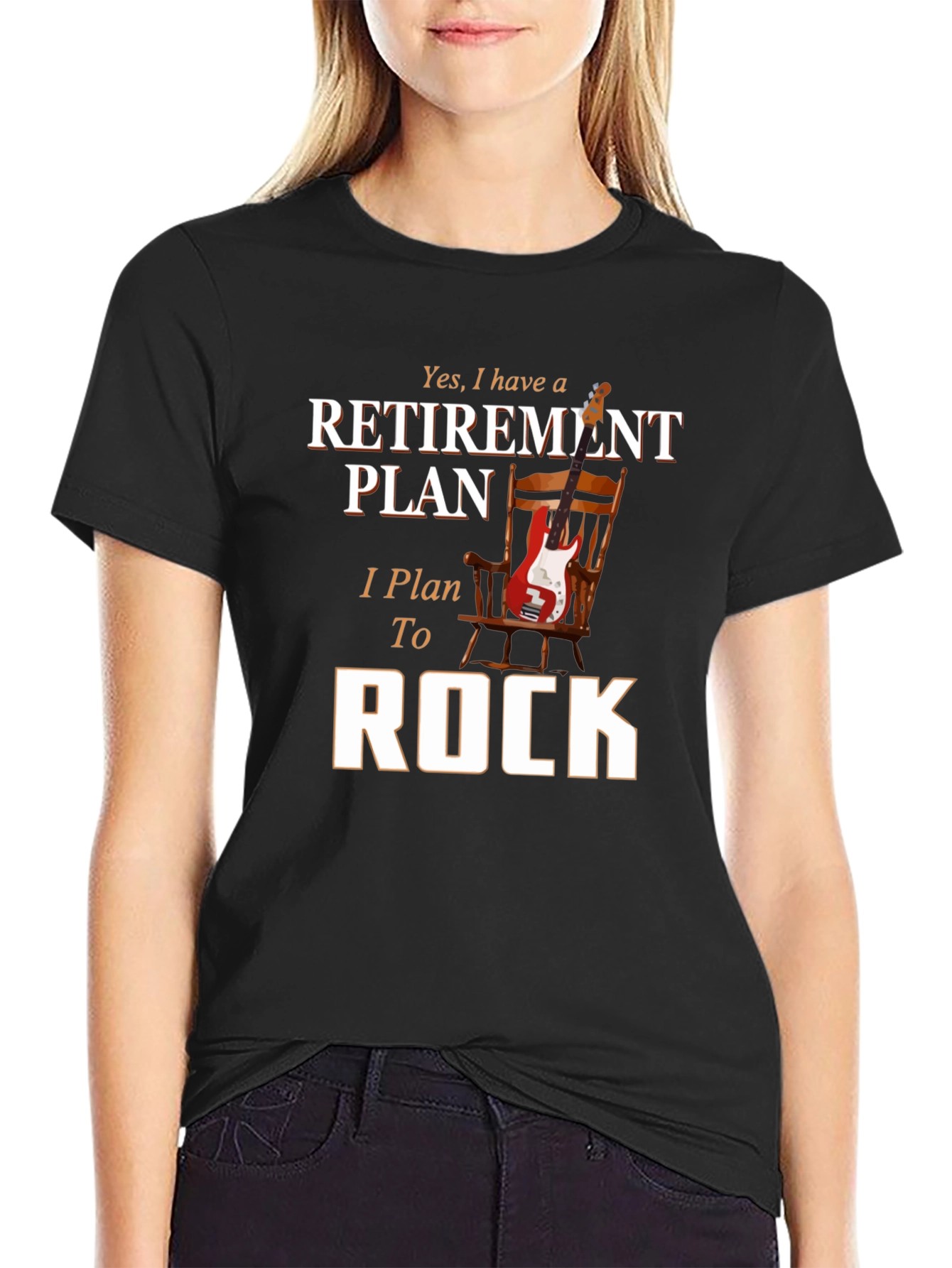 Black Retirement Plan Rock T-Shirt view 2
