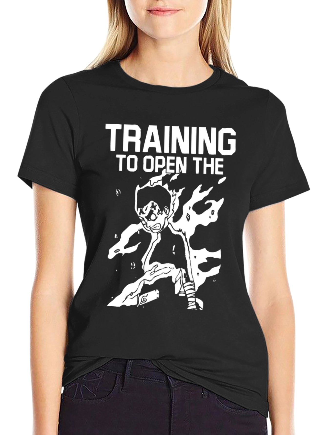 Black Anime Training T-Shirt view 2