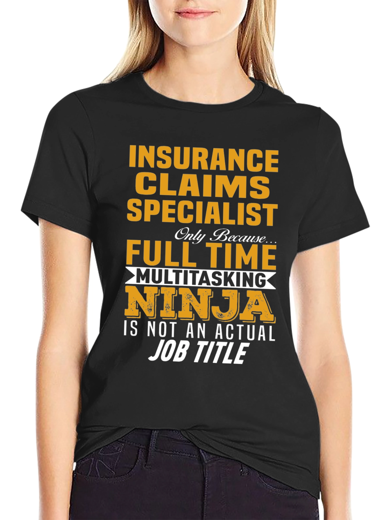 Black Insurance Claims Specialist T-Shirt view 2